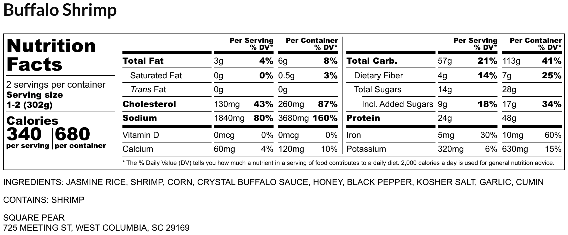 Buffalo Shrimp - Nutrition Label.png