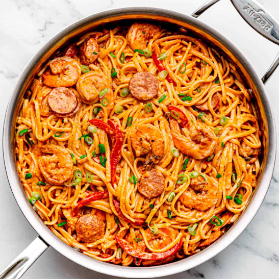 Blackened Shrimp & Sausage Linguini