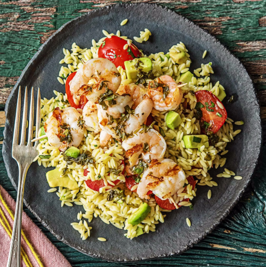 Lemon Basil Shrimp Orzo