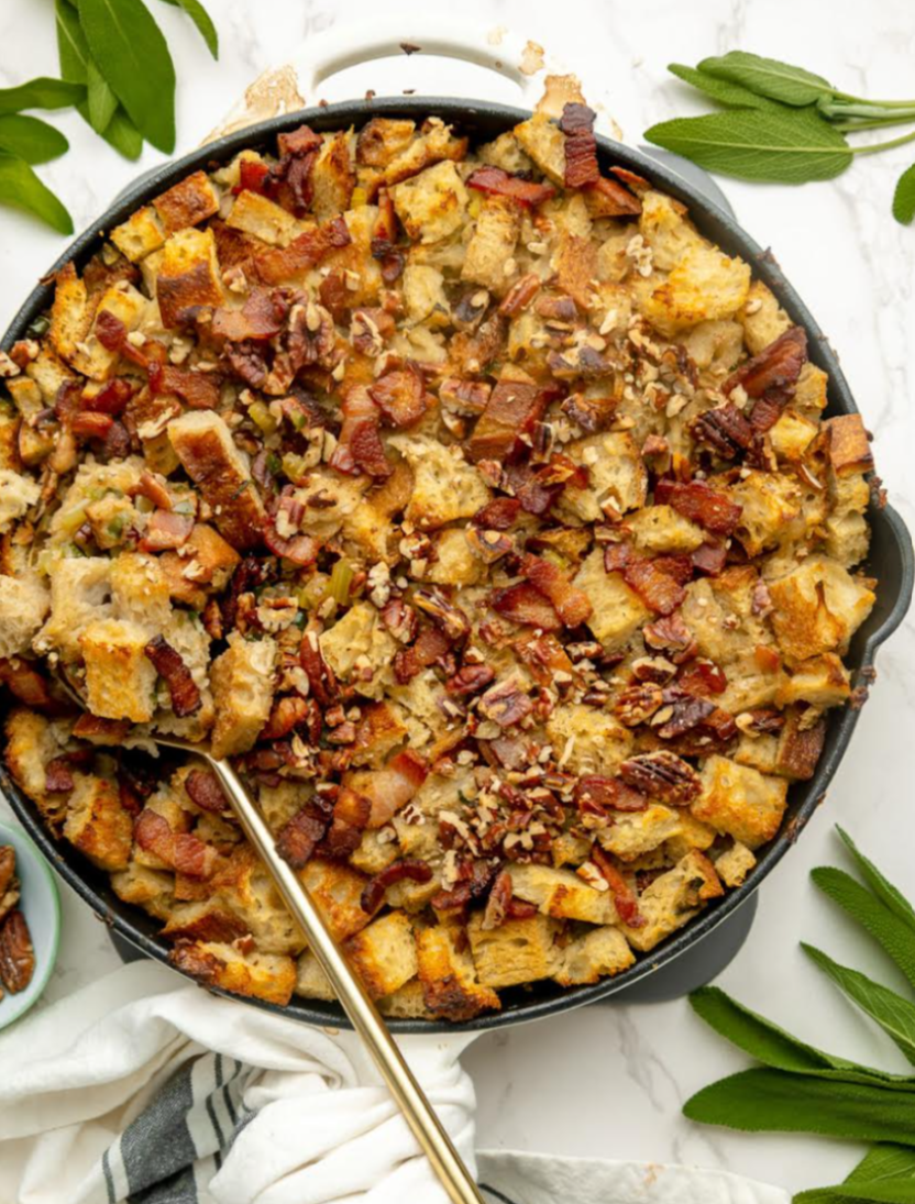 Sourdough Dressing with Sage Sausage & Toasted Pecans
