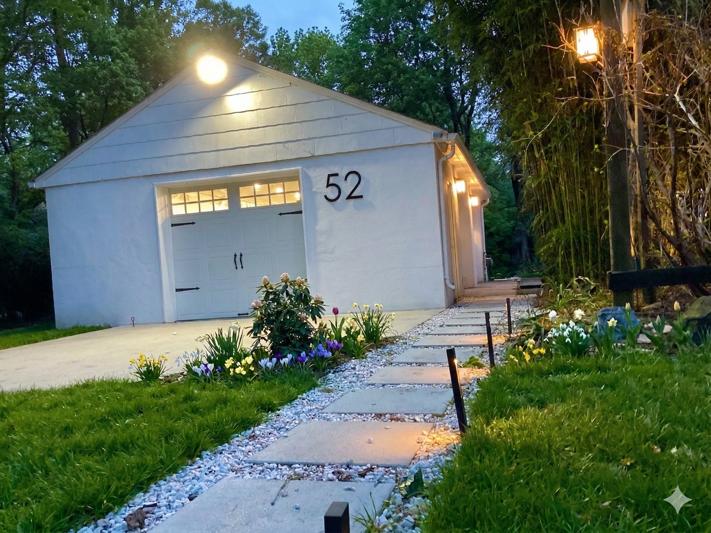 Elsie Mayer Garage Gallery at night