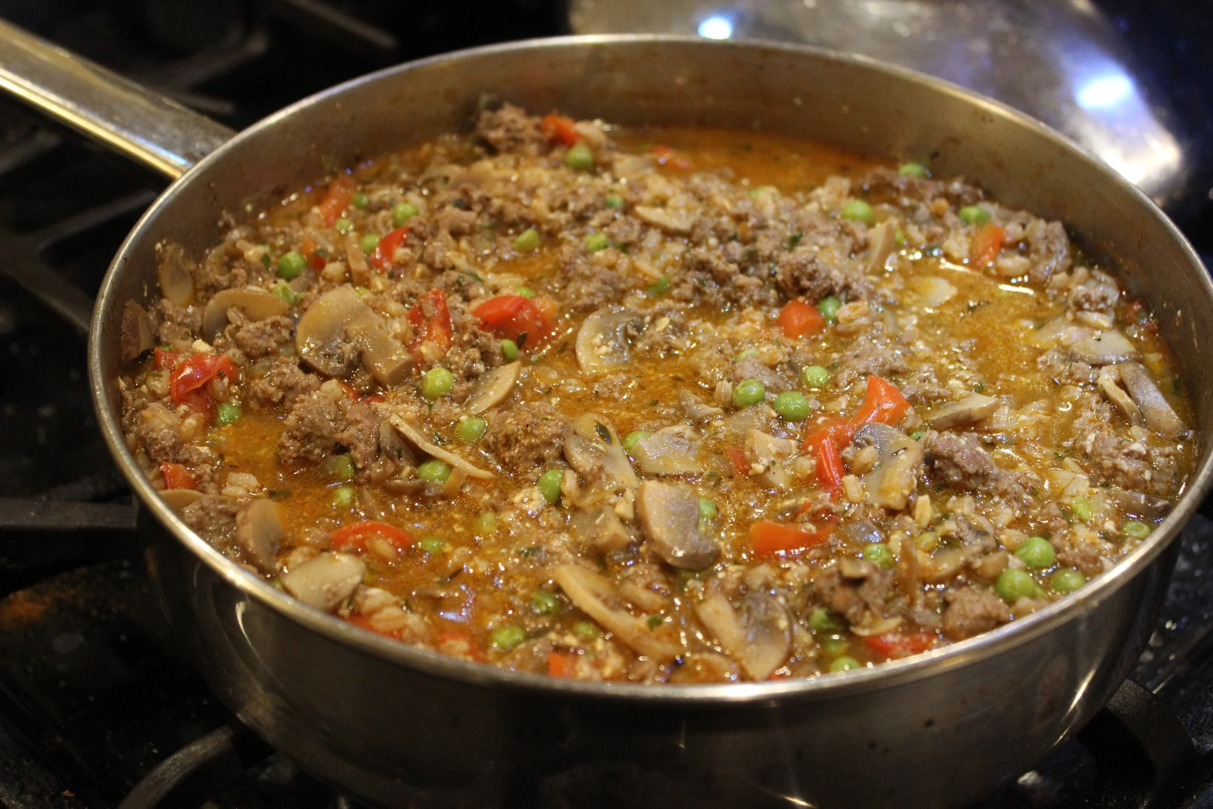 Ground Beef Stroganoff with Farro