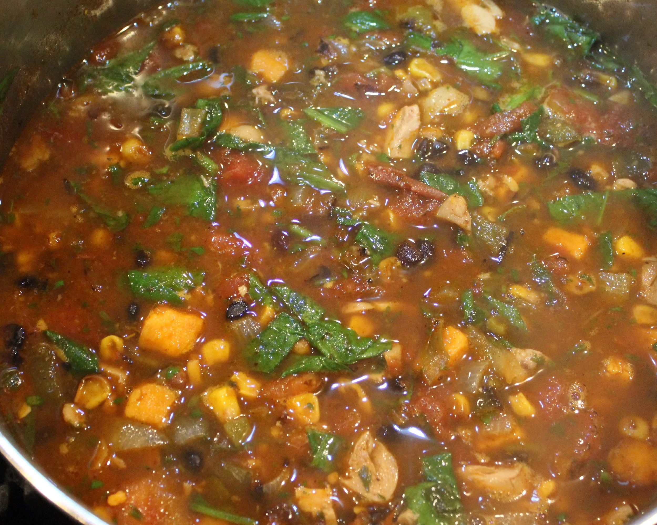 Roasted Vegetable Chicken Tortilla Soup