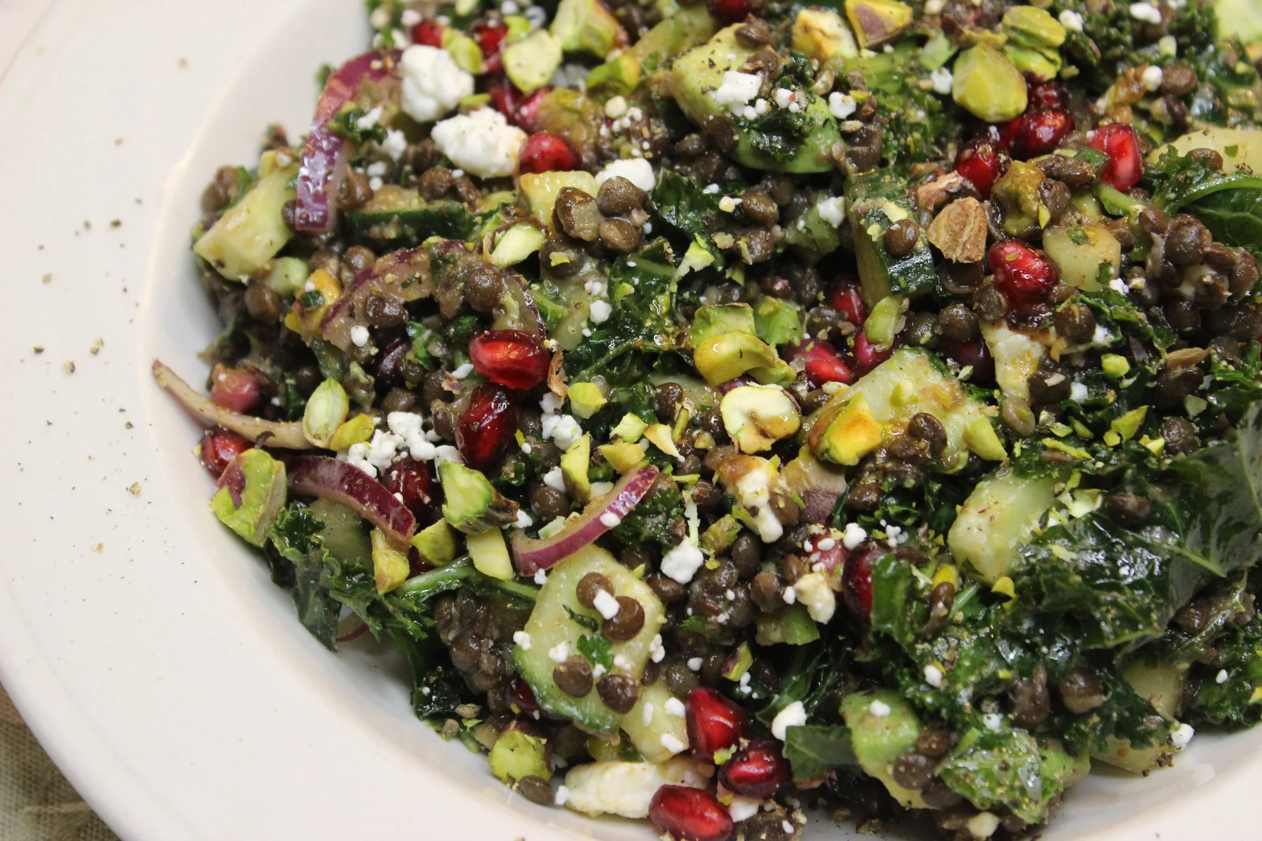 Moroccan Kale and Black Lentil Salad
