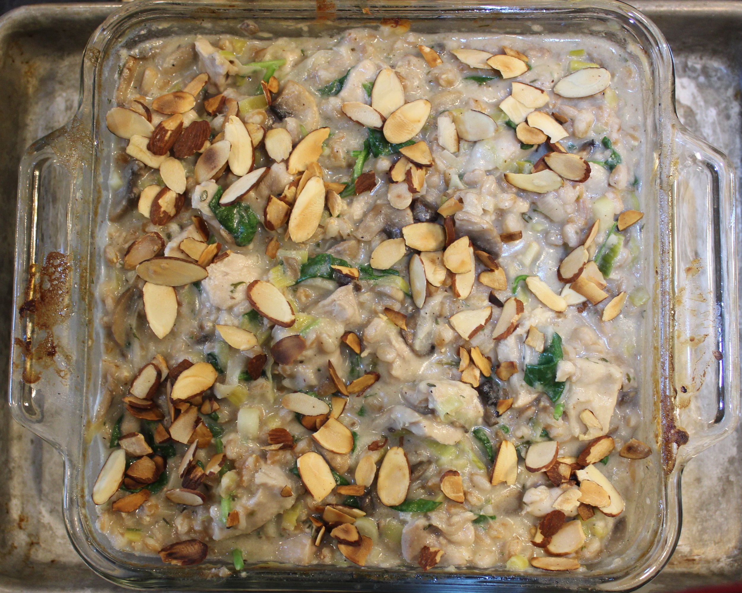 Chicken Farro Alfredo Casserole