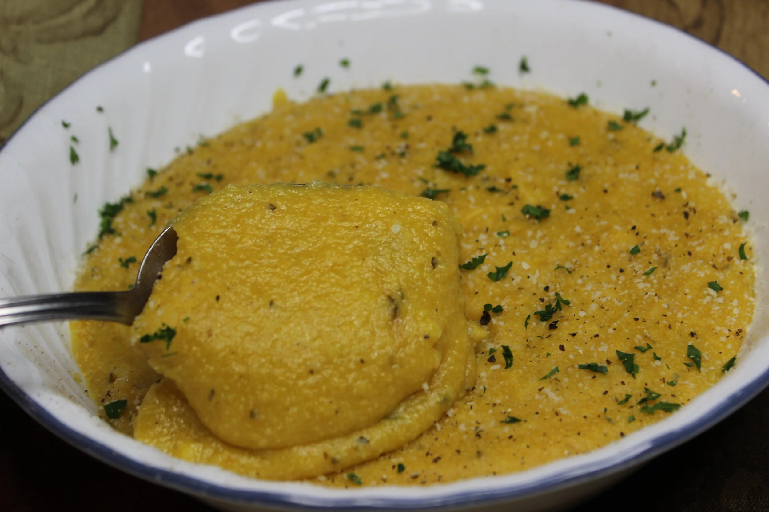 Savory Pumpkin Polenta with Parmesan &amp; Sage 
