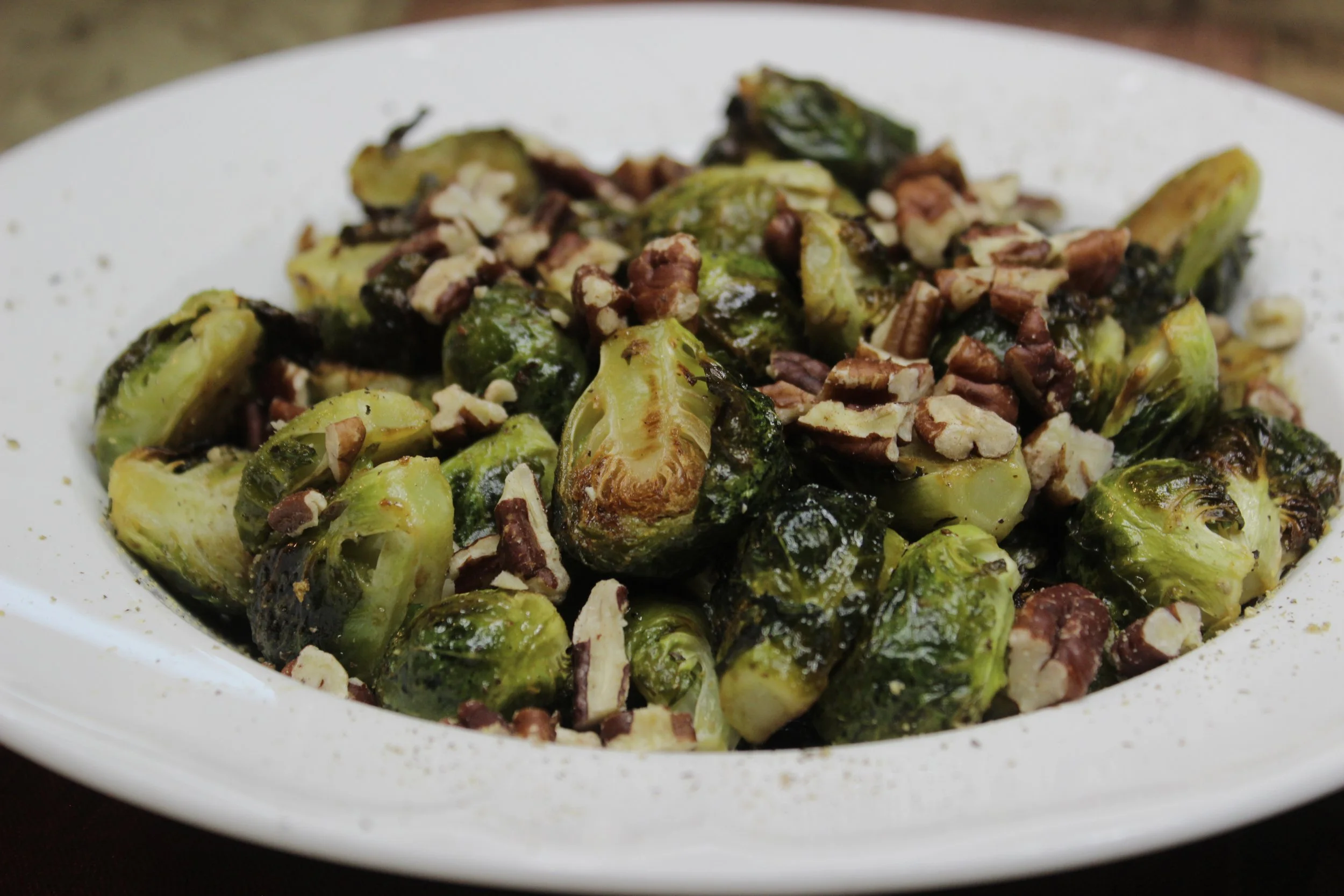 Maple-Mustard Brussels Sprouts with Pecans