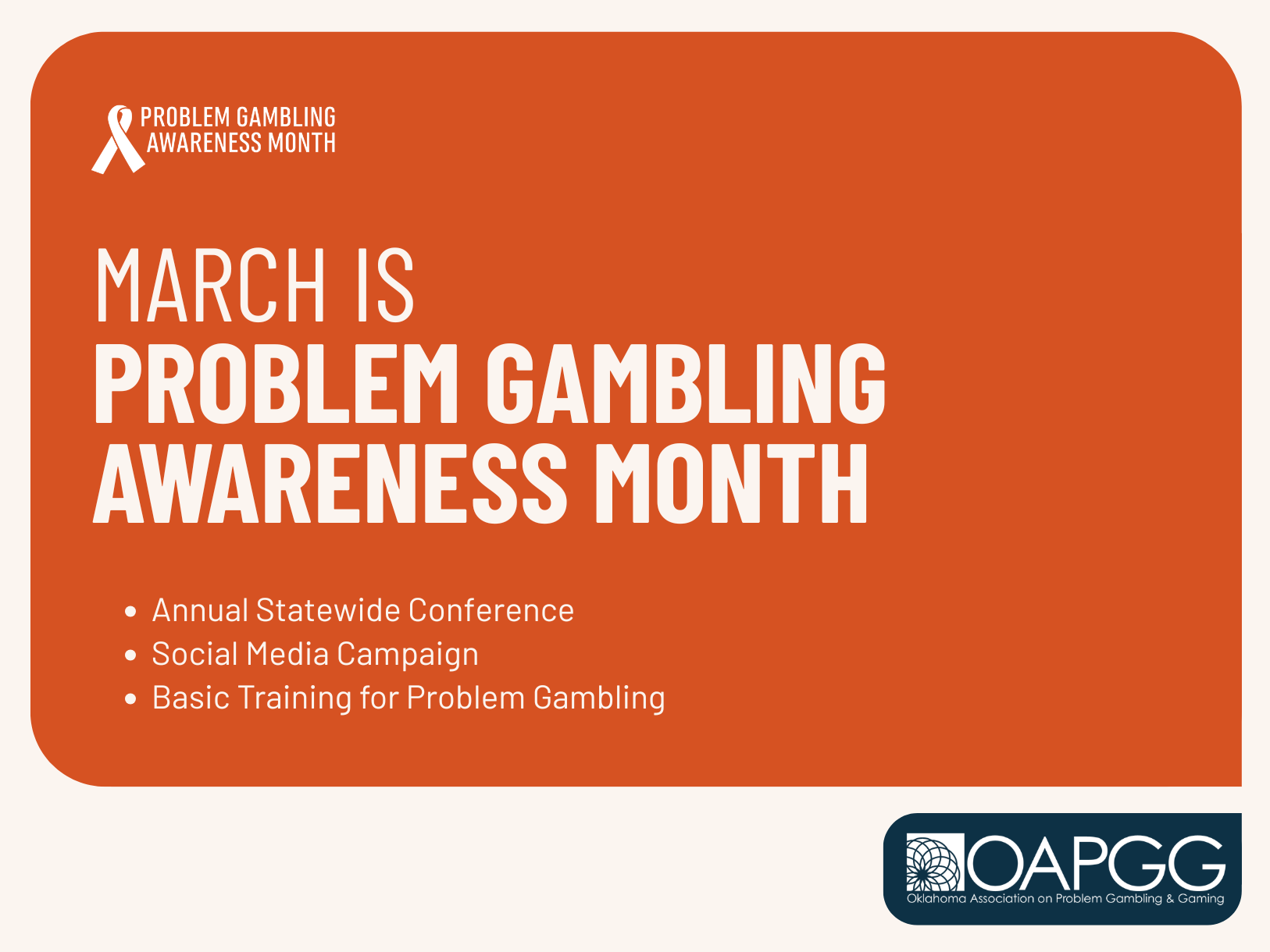 March is Problem Gambling Awareness Month