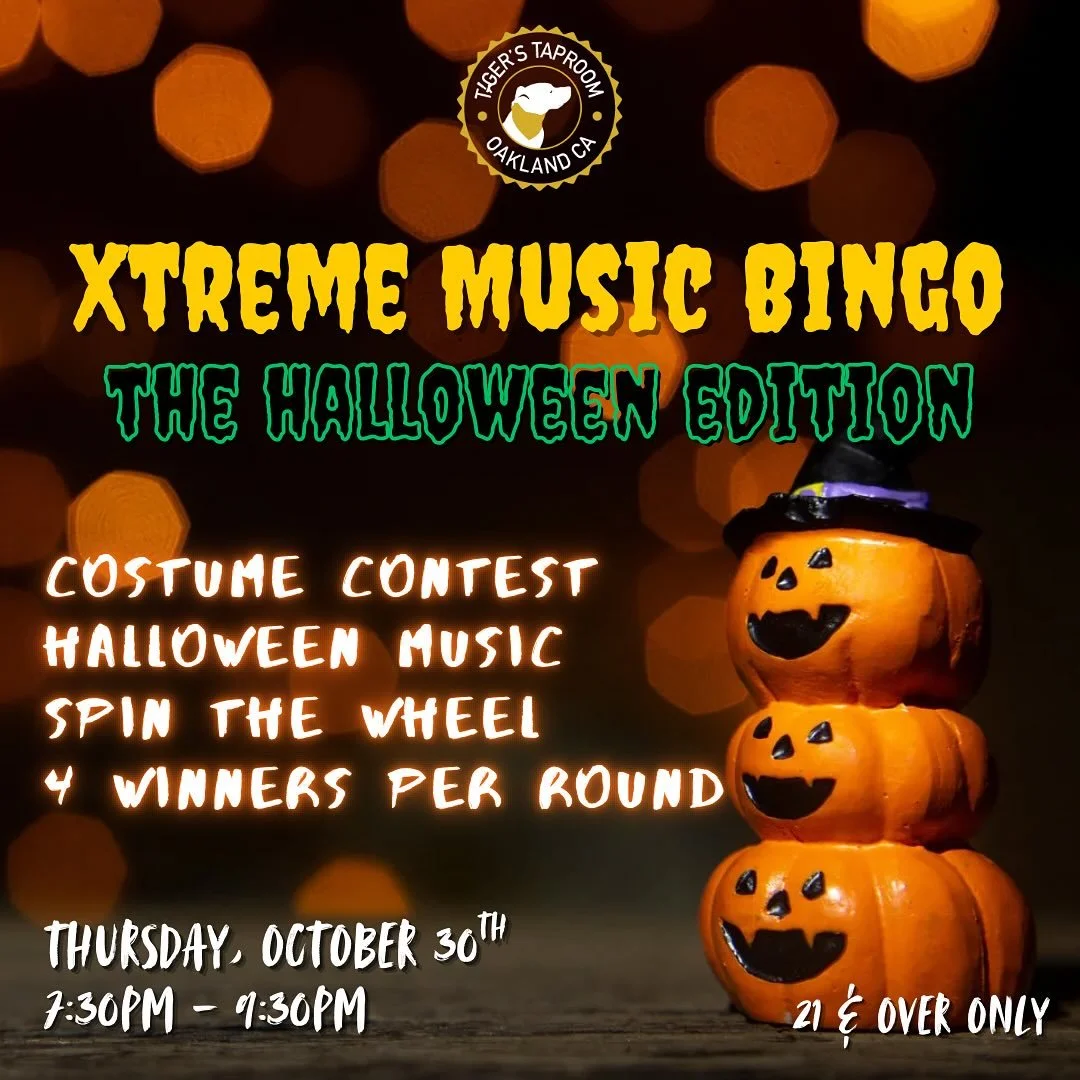 🎃 It’s the night before Halloween and we’re throwing down our biggest Music Bingo of the year 👻
🕢 Thurs, Oct 30 • 7:30PM • 21+
🎶 Halloween jams
🎡 Spin the wheel prizes
🥇 Costume contest — YOU vote for the top 3!
Gr
