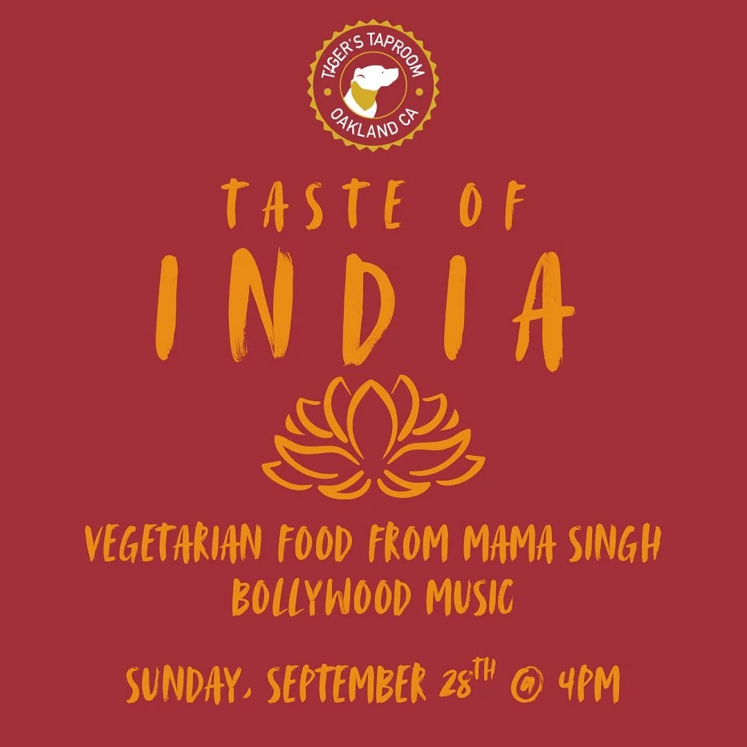 🍛 Taste of India 🍛
We’re bringing the flavors of India to the Taproom!
Our friend Mama Singh (aka Niharika’s mom) is cooking up some amazing vegetarian Indian food — it’s free, but donations are highly encouraged (show her