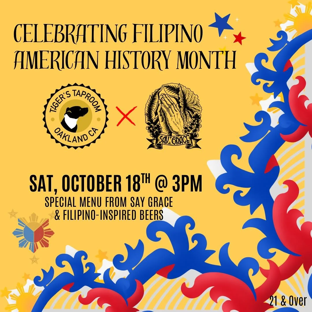 🇵🇭 Filipino American History Month at Tiger’s 🇵🇭
📅 Saturday, October 18th | 🕒 3PM
We’re throwing a little celebration with our friend Cat from Say Grace Kitchen! She’s cooking up a special Filipino street food menu, and we&rs
