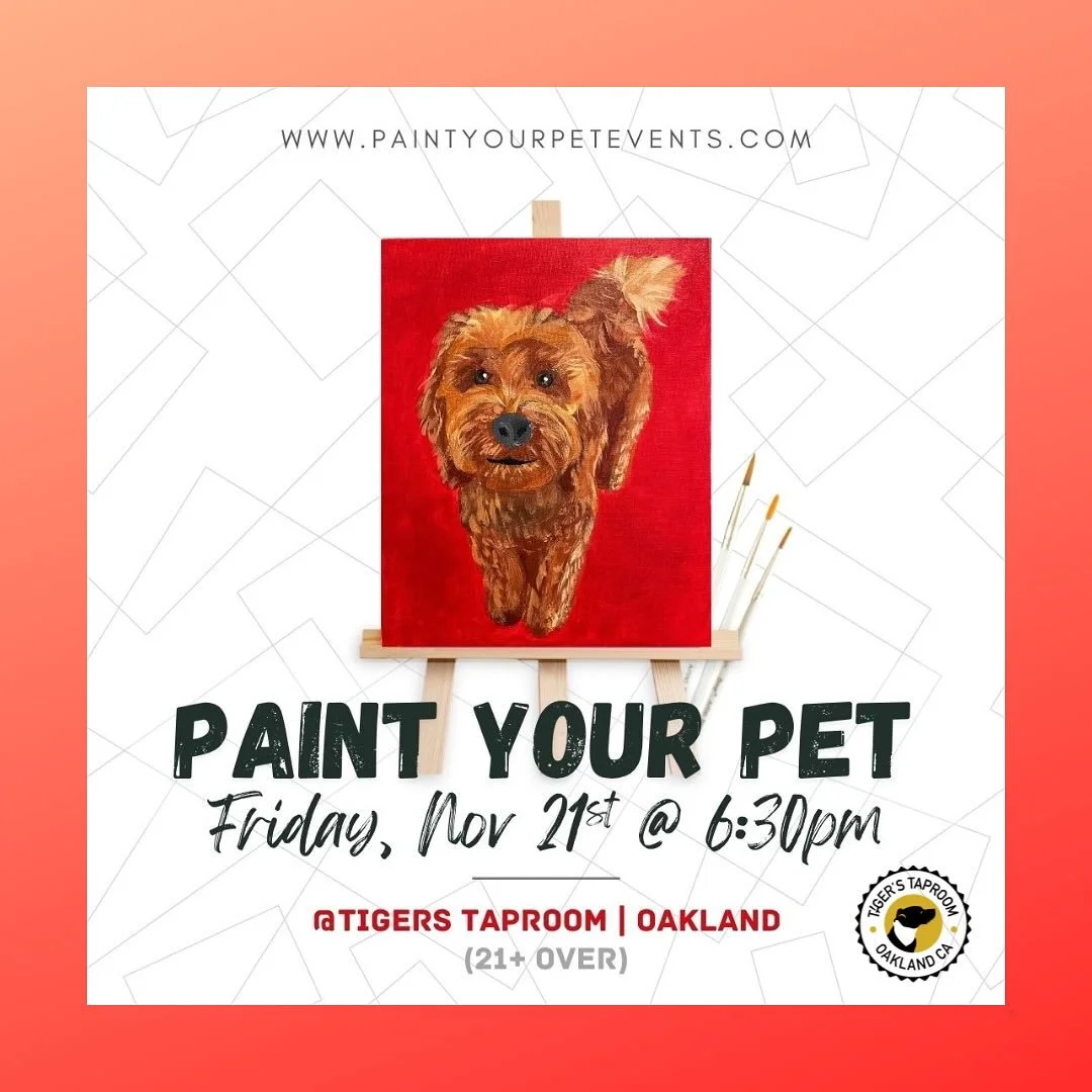 🎨🐾 Our first-ever Paint Your Pet Night (what took us so long?!)

Submit a photo of your favorite pet and Paint Your Pet Events will turn it into a pre-sketched canvas for you to paint at Tigers. Your first drink is included (21+).

Enjoy guided, st