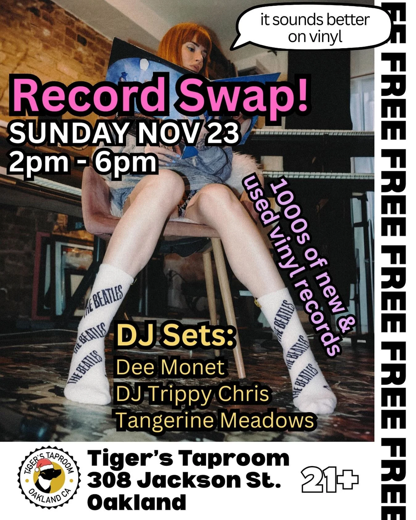 We&rsquo;re dropping a new kind of holiday hangout &mdash; the Holiday Vinyl Sale, happening Sunday, Nov 23 from 2&ndash;6 PM.

Shop vinyl from local sellers, sip craft beer, and vibe out to DJ sets by Dee Monet, DJ Trippy Chris, and Tangerine Meadow