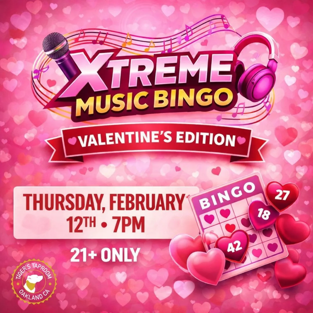 Valentine&rsquo;s Music Bingo 💘
Love songs, breakup jams, and bad decisions encouraged.
Prizes. Drinks. Feelings.
Thu 2/12 @ 7pm
21+ &bull; 1 drink minimum