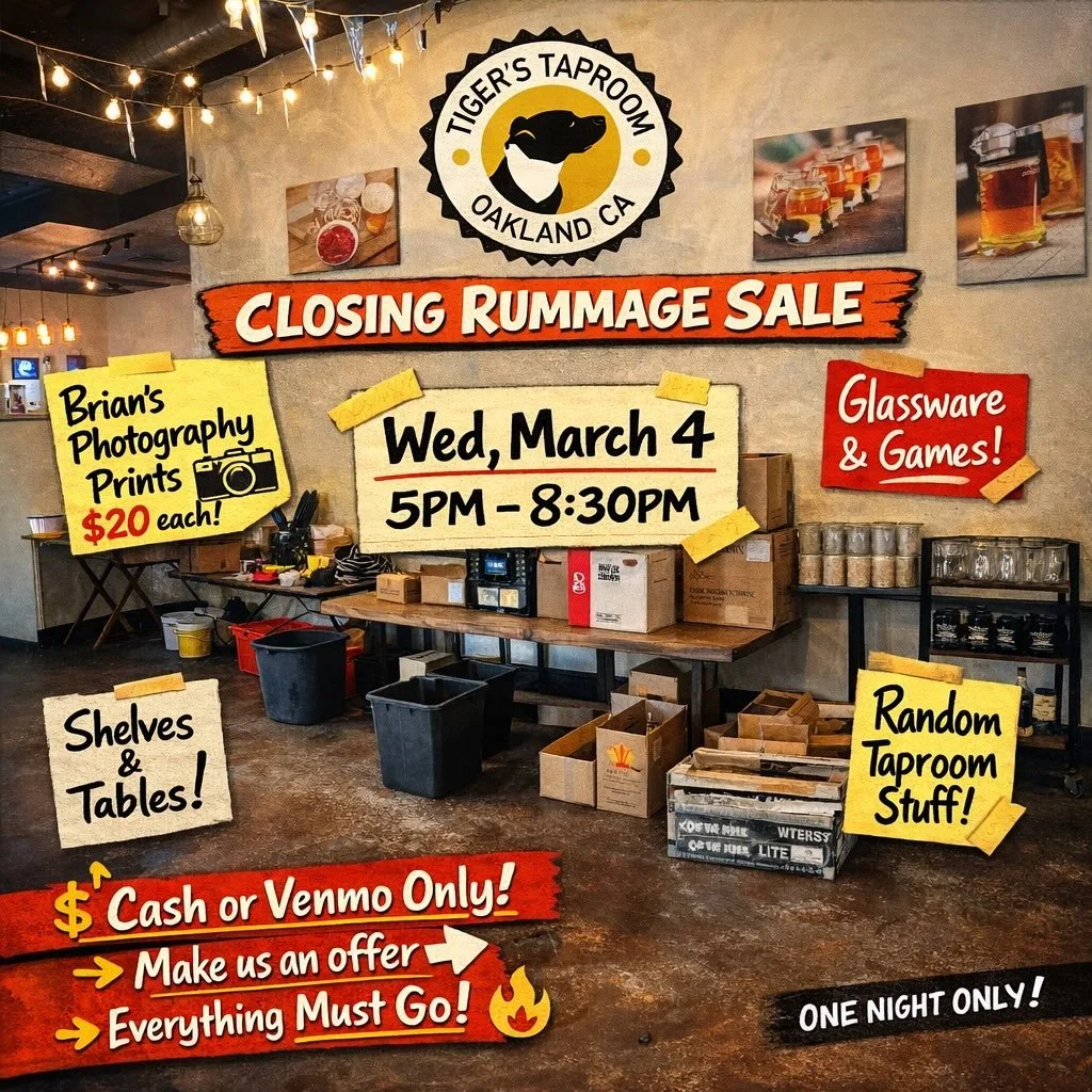 The past couple days we&rsquo;ve been clearing out Tiger&rsquo;s.
Honestly it&rsquo;s been pretty surreal&hellip; and a little sad.

Turns out you collect a lot of crap in 7.5 years!!!

So we&rsquo;re doing a Tiger&rsquo;s Closing Rummage Sale.

Wed,