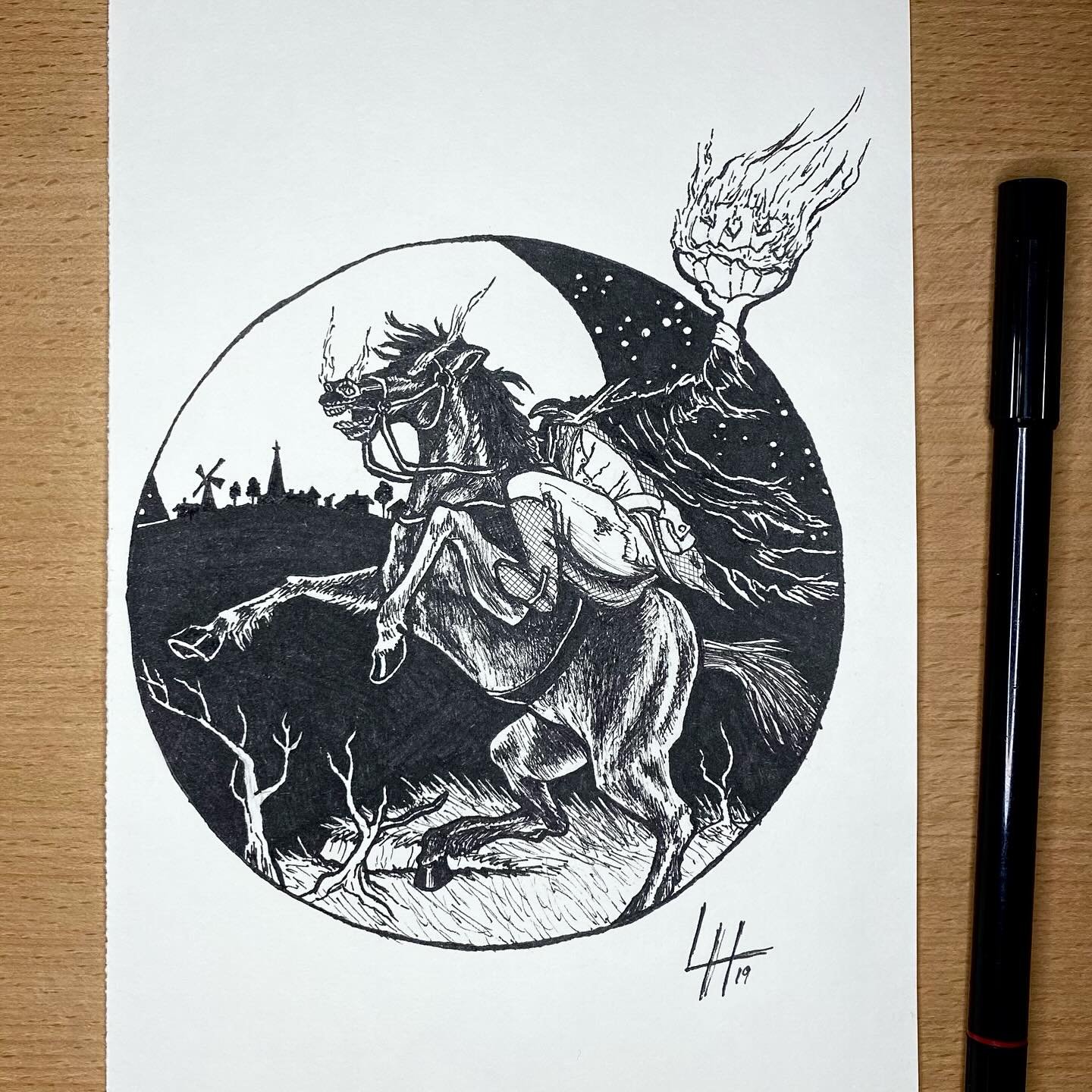 Last chance to get HALLOWink! (LINK IN BIO)

Here&rsquo;s one of the illustrations from the book: the headless horseman&hellip; 🎃can&rsquo;t imagine how terrifying it&rsquo;d be to have him chasing me. Sheesh!

#inktober #inktober2019 #halloween #au