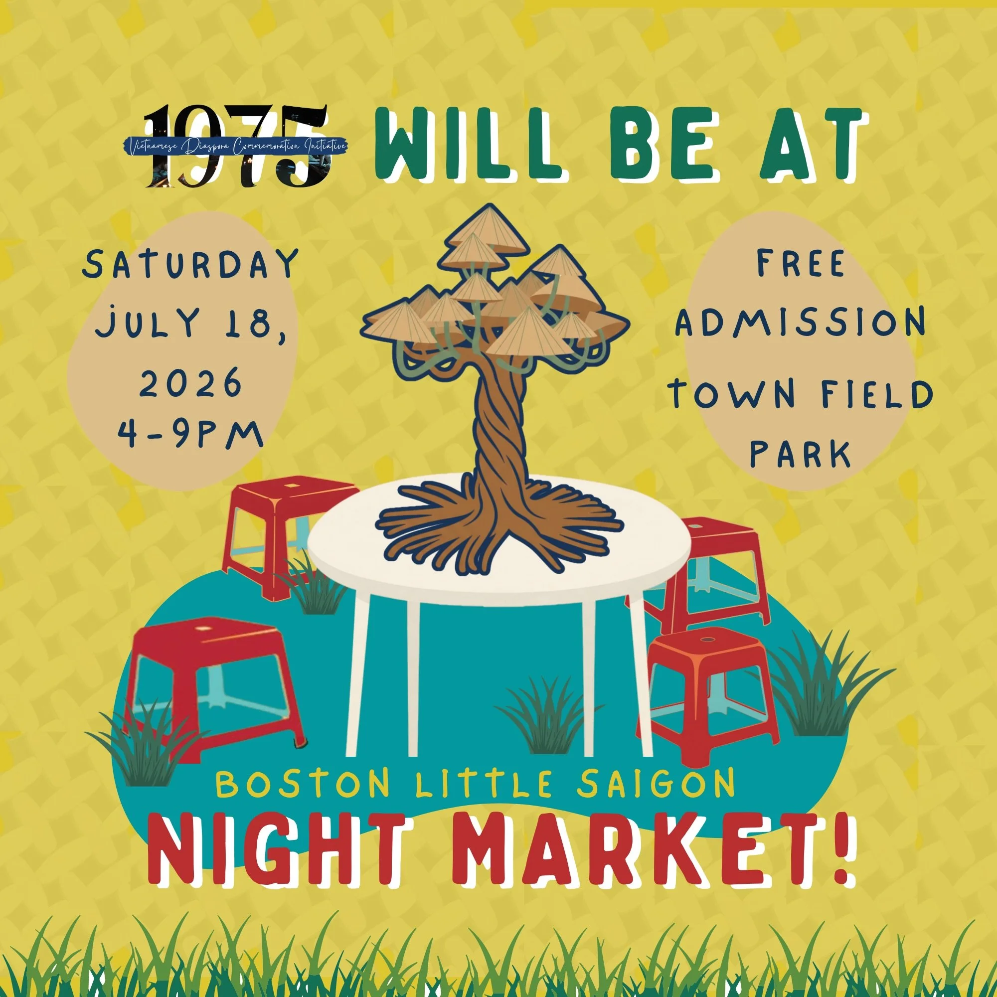 Enjoy some Vietnamese street foods while catching up on the latest happenings at the 1975 table in Town Field Park. Admission to @bostonlittlesaigon Night Market is FREE, but make sure you bring some cash/card for some yummy cuisines!