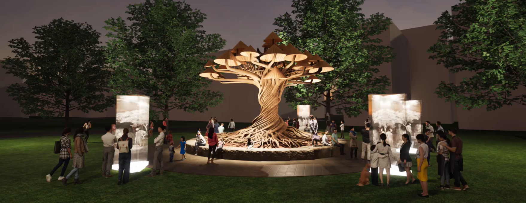 A 1975 Vietnamese Diaspora Memorial (initial rendering) for the community, in the Boston Little Saigon Cultural District