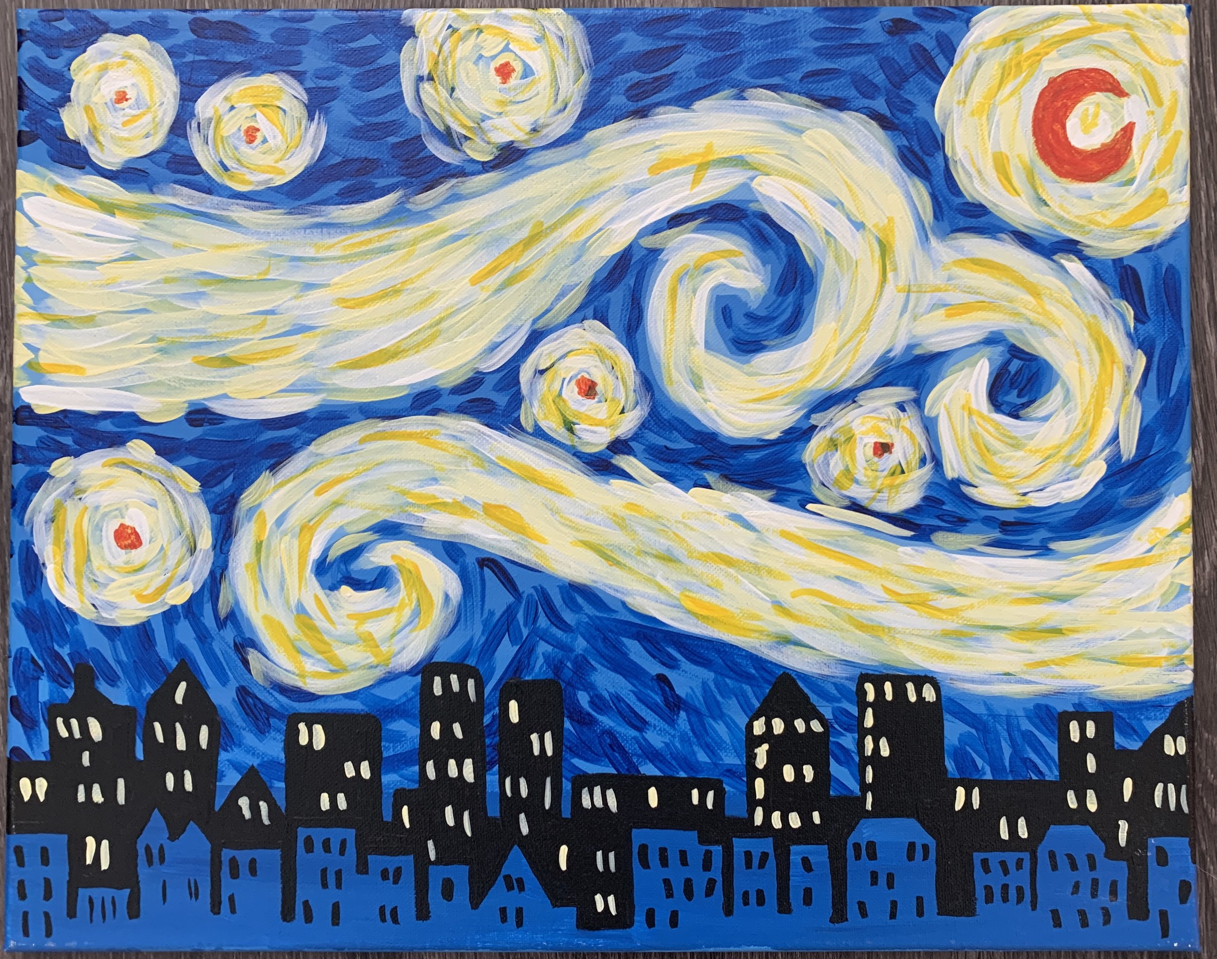 starry night as a cityscape