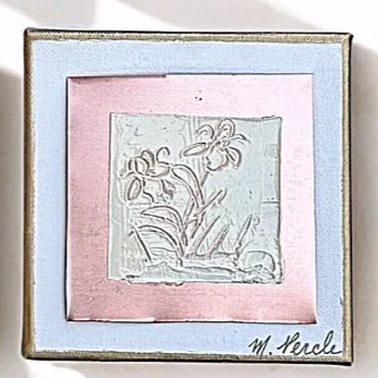 5x5 Carved Iris's in Ivory