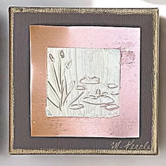 5x5 Carved Swamp Lilies in Mocha Mousse