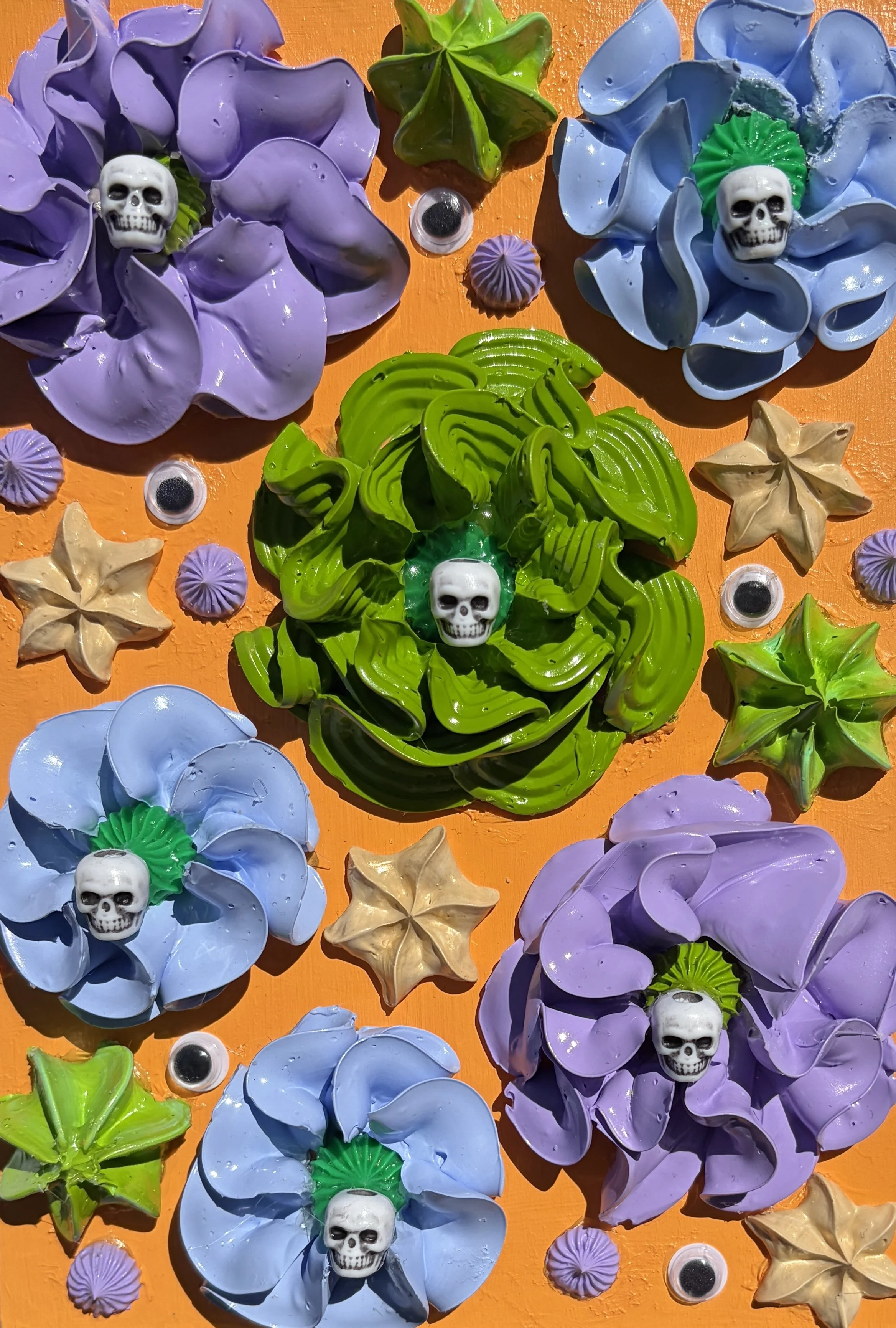 Skully 3 (5"x7"x.75 mixed media on wood panel) $25