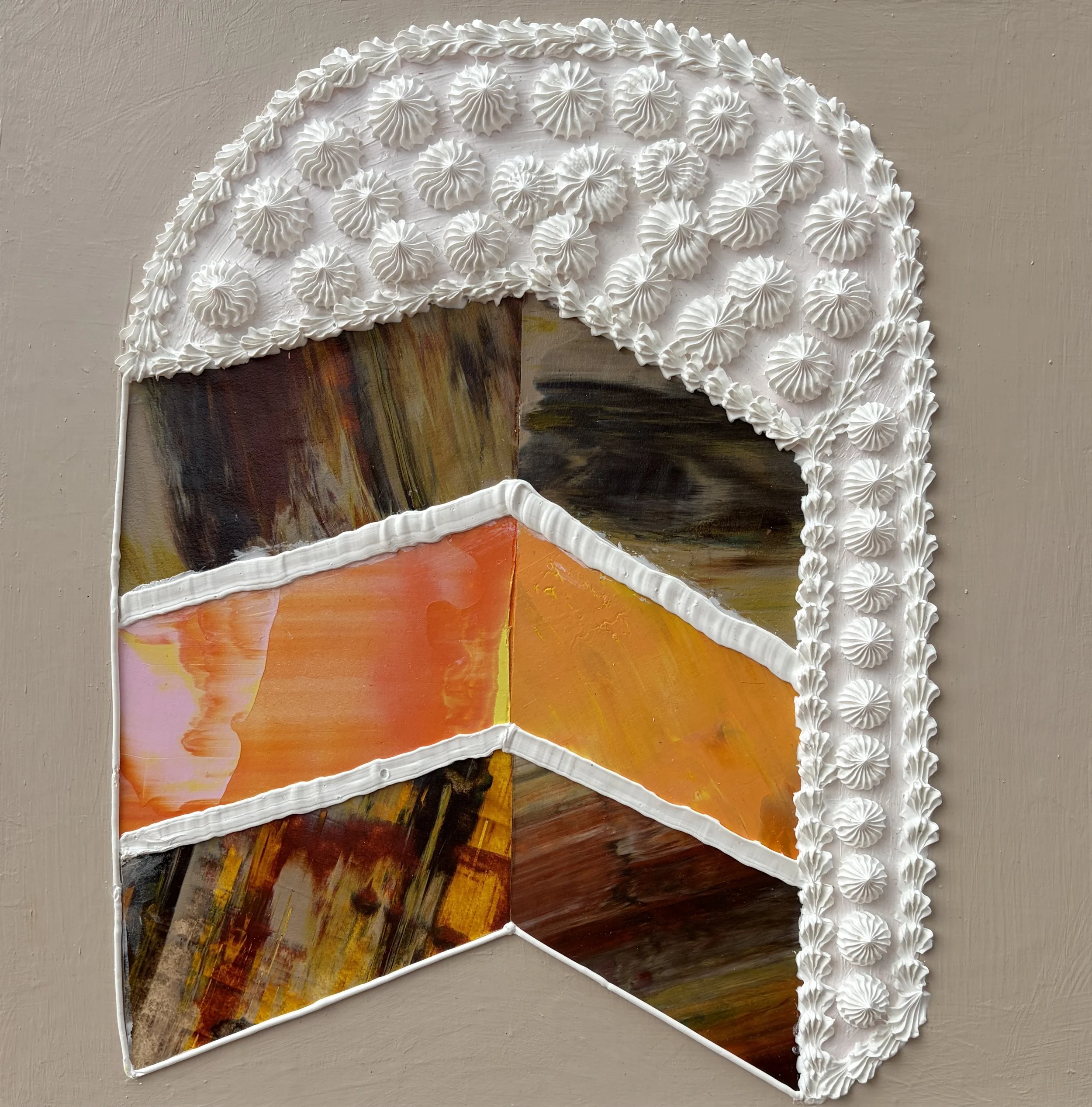 Autumnal (12"x12"x.75" mixed media on wood panel) $90