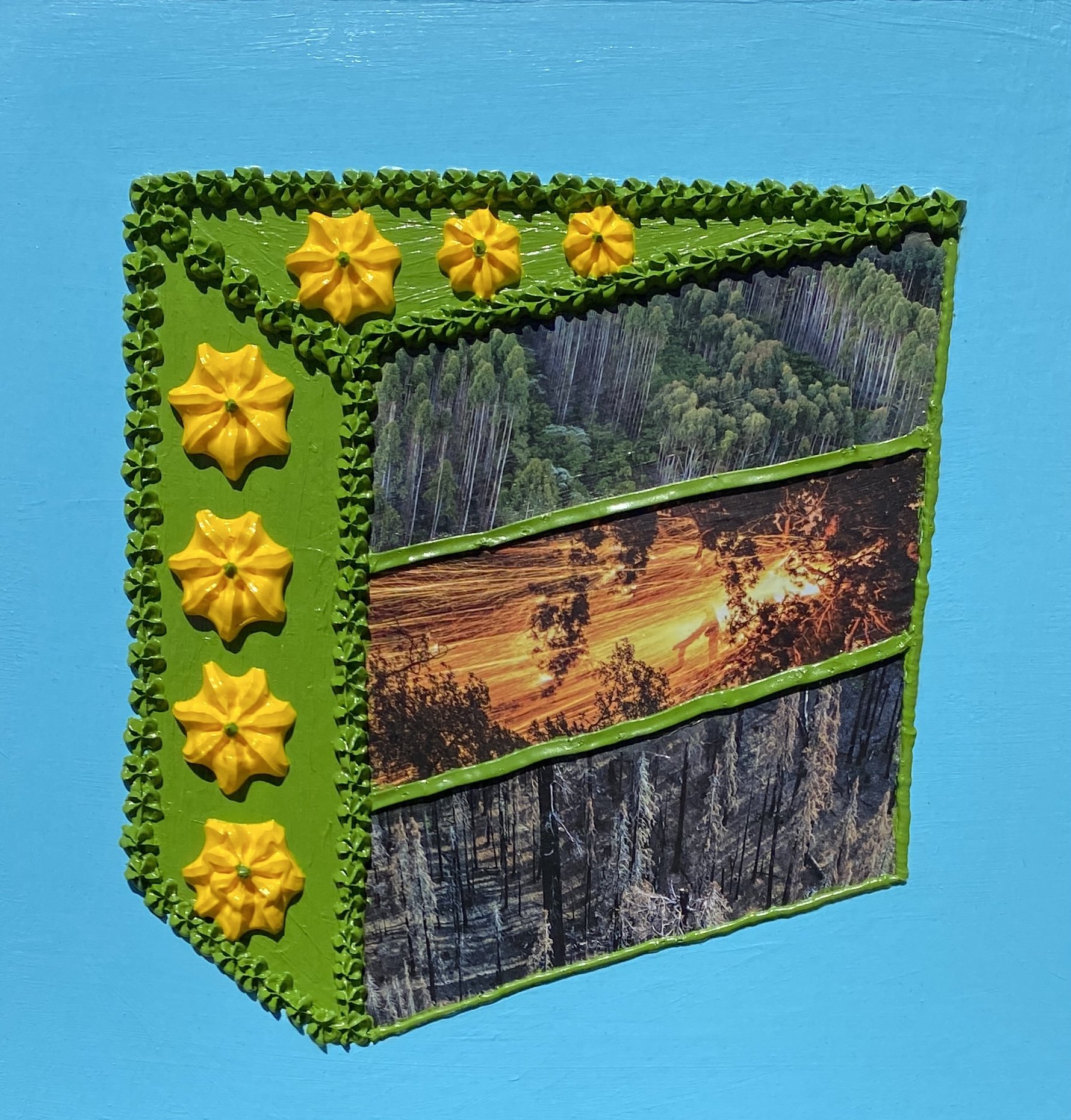 Woods Wonder (12"x12"x2" mixed media on wood panel) $75