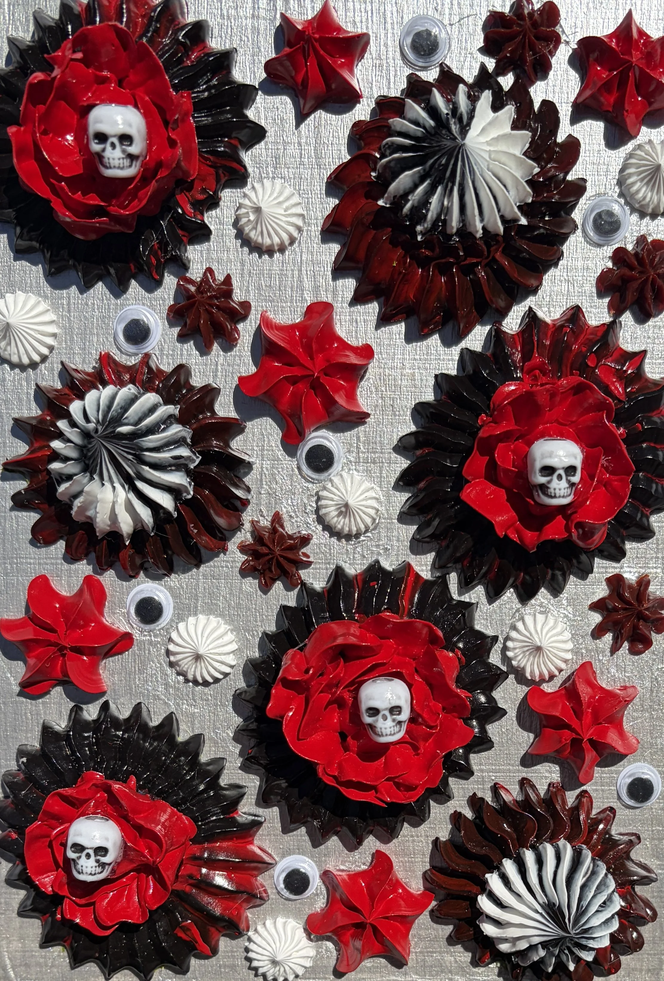 Skully 4 (5"x7"x.75" mixed media on wood panel) $25