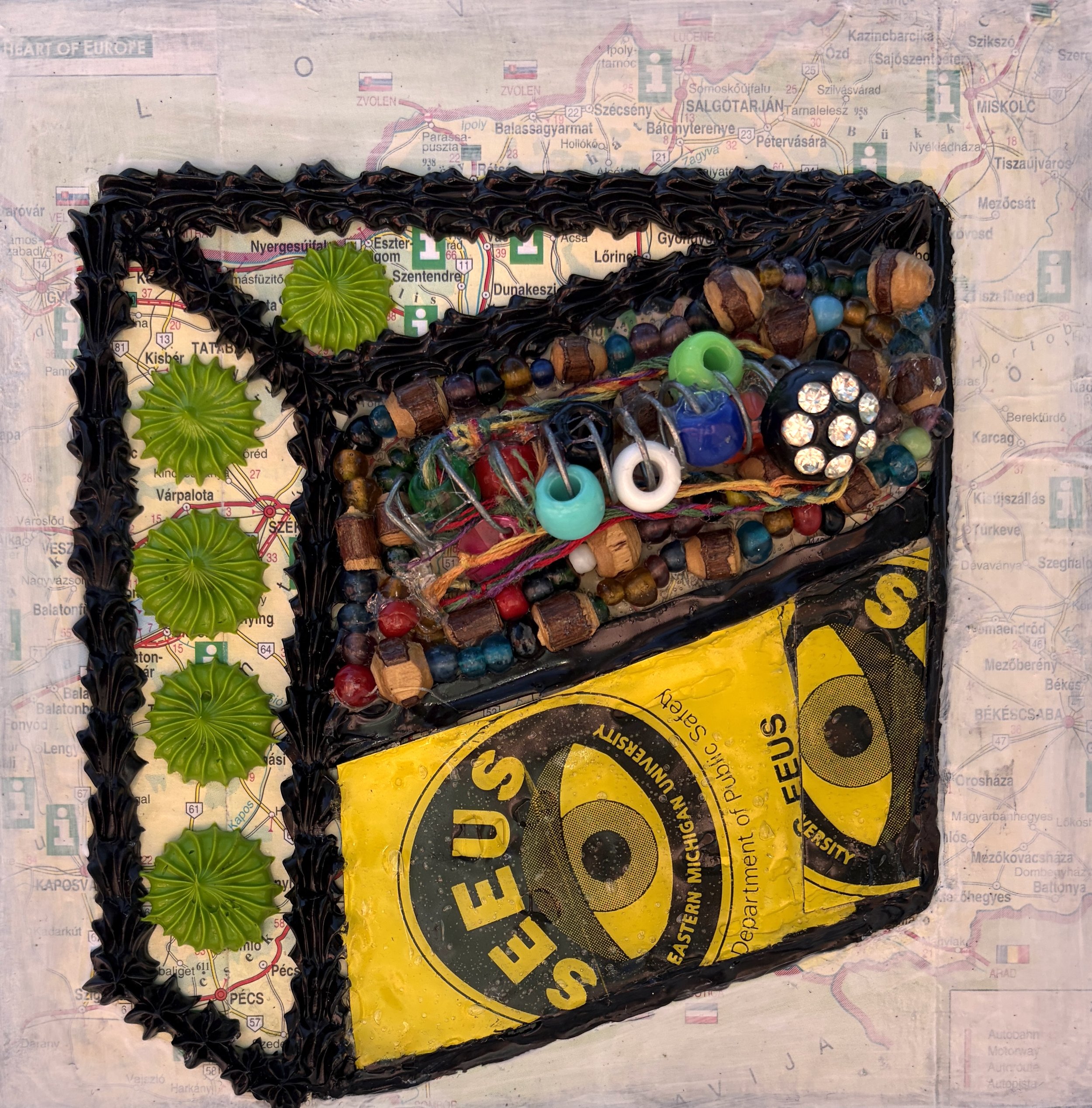 SeeUs In Hungary (6"x6"x.75" mixed media on wood panel) $35
