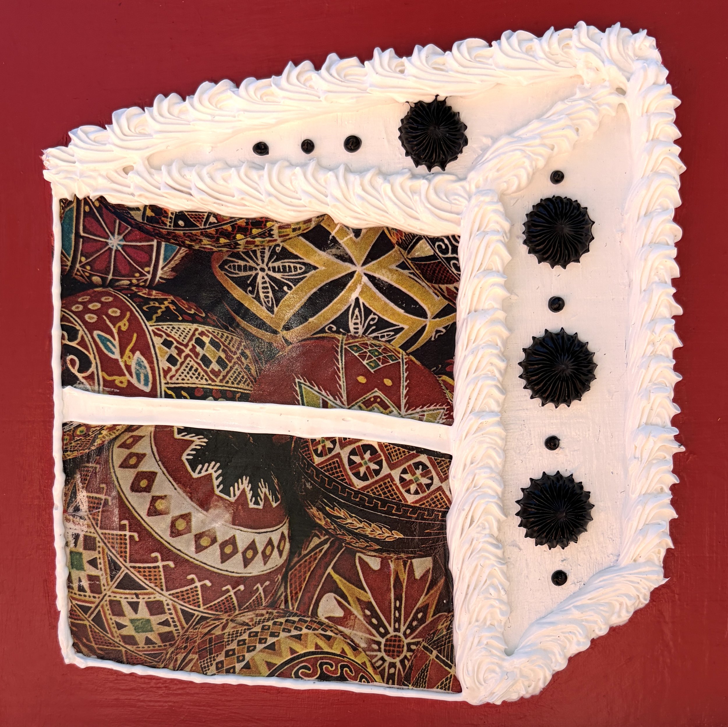 Pysanky (PIH-sahn-kih) (6"x6"x.75" mixed media on wood panel) $35