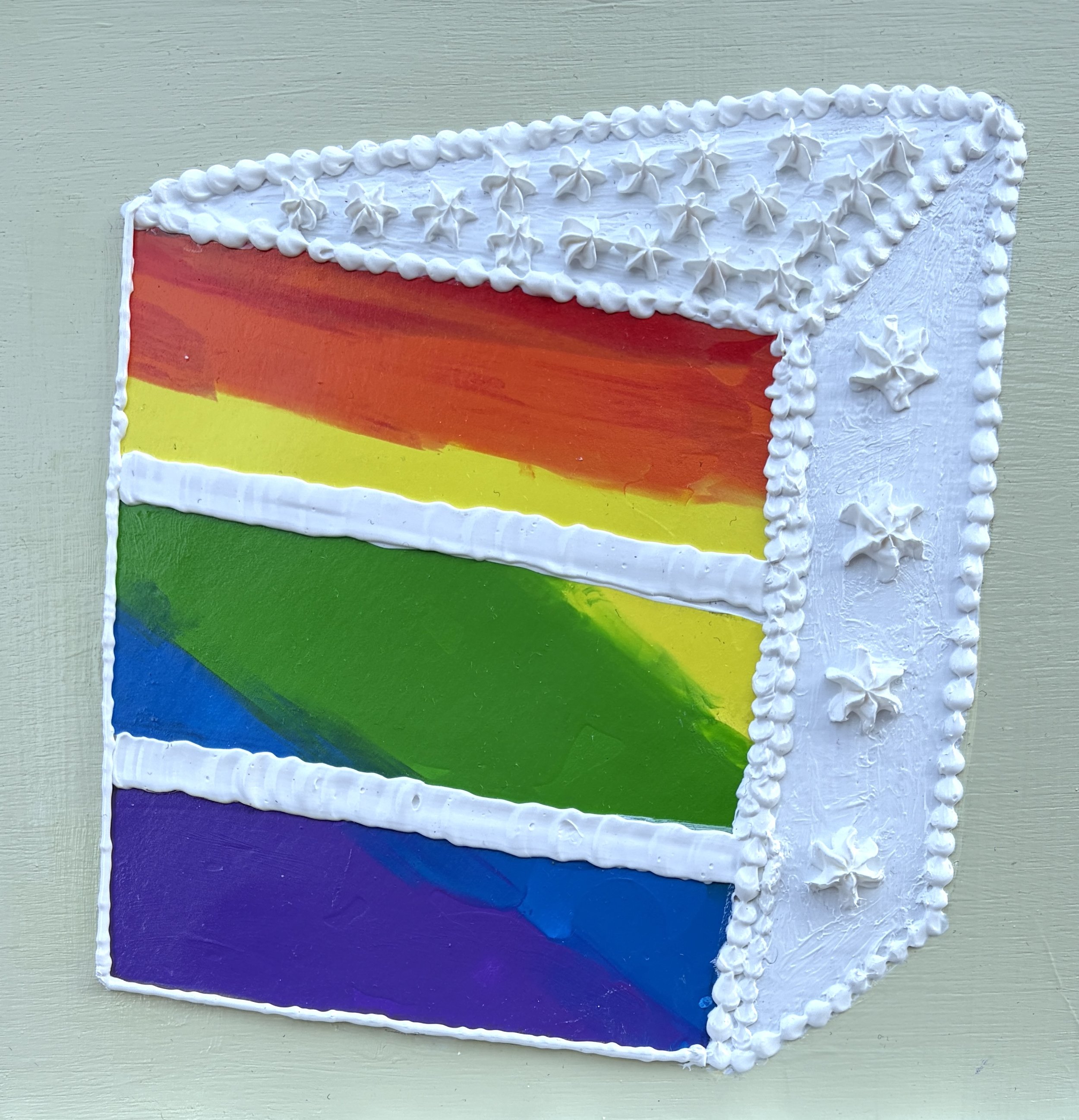 Pride Flag 1 (6"x6"x.75" mixed media on wood panel) $25