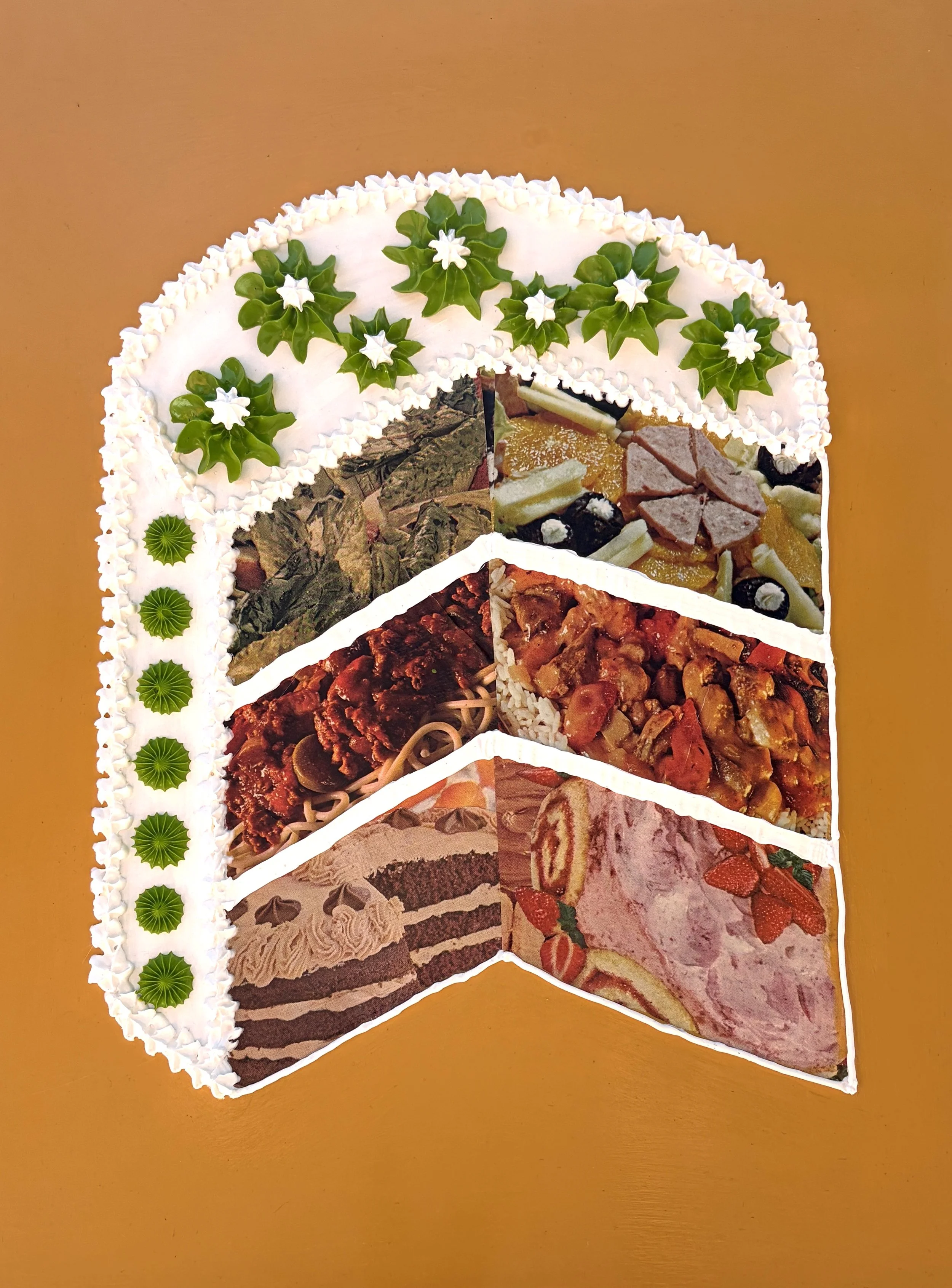 3 Course Meal (12"x16"x1.5" mixed media on wood panel) $110