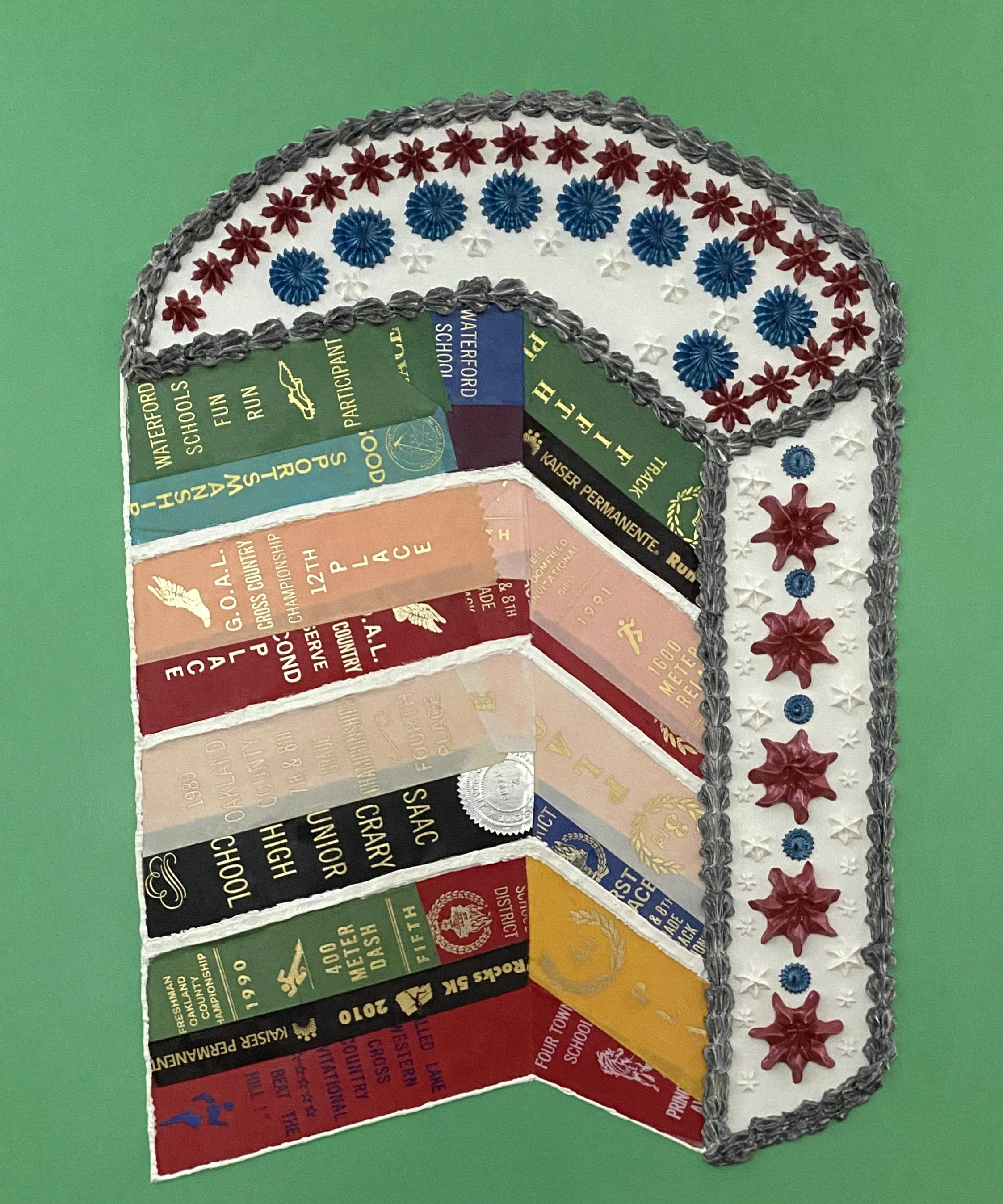 OverAchiever 1 (20"x24"x1.75" mixed media on wood panel) $290