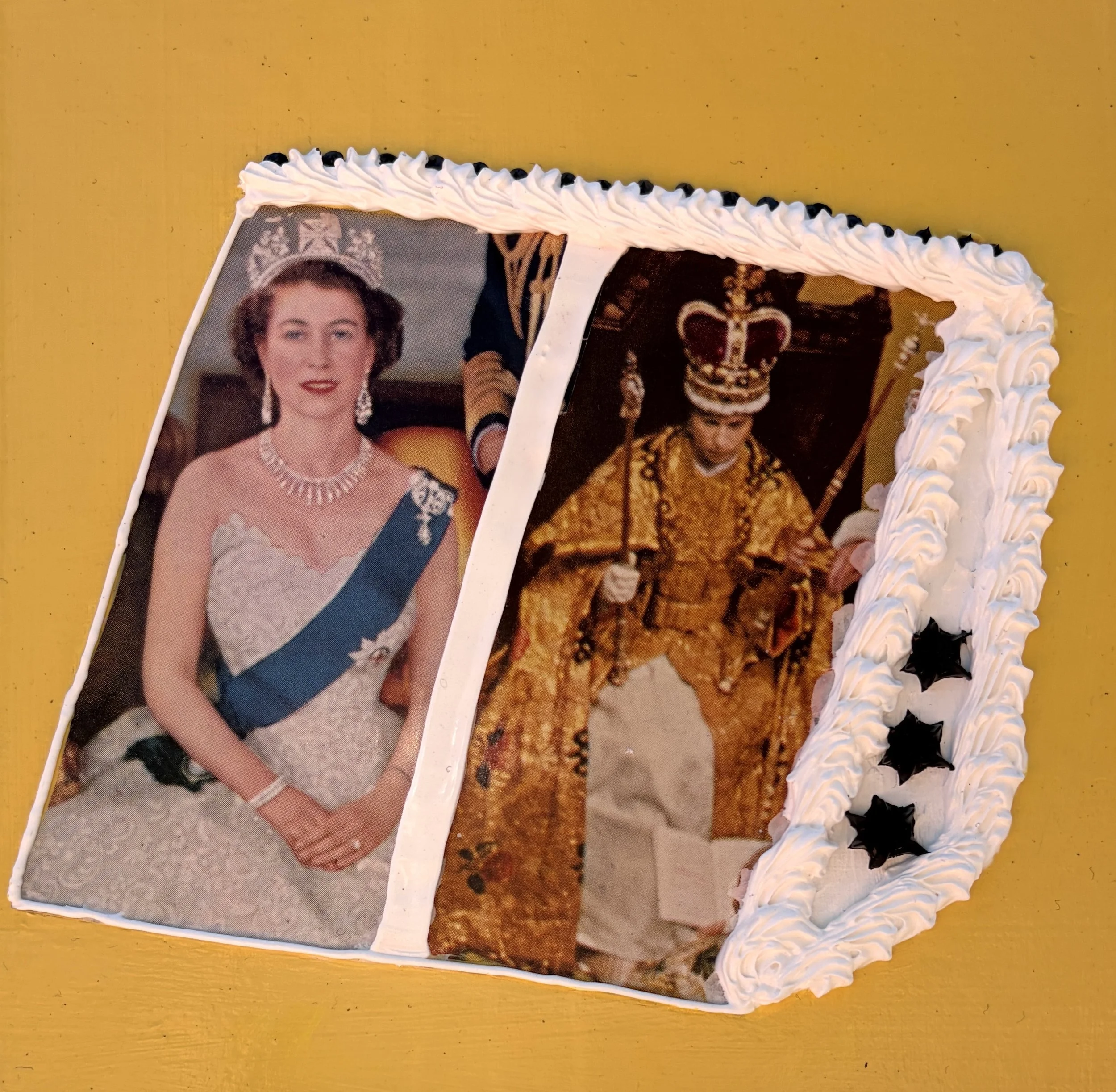 Queenie 1 (6"x6"x.75" mixed media on wood panel) $35