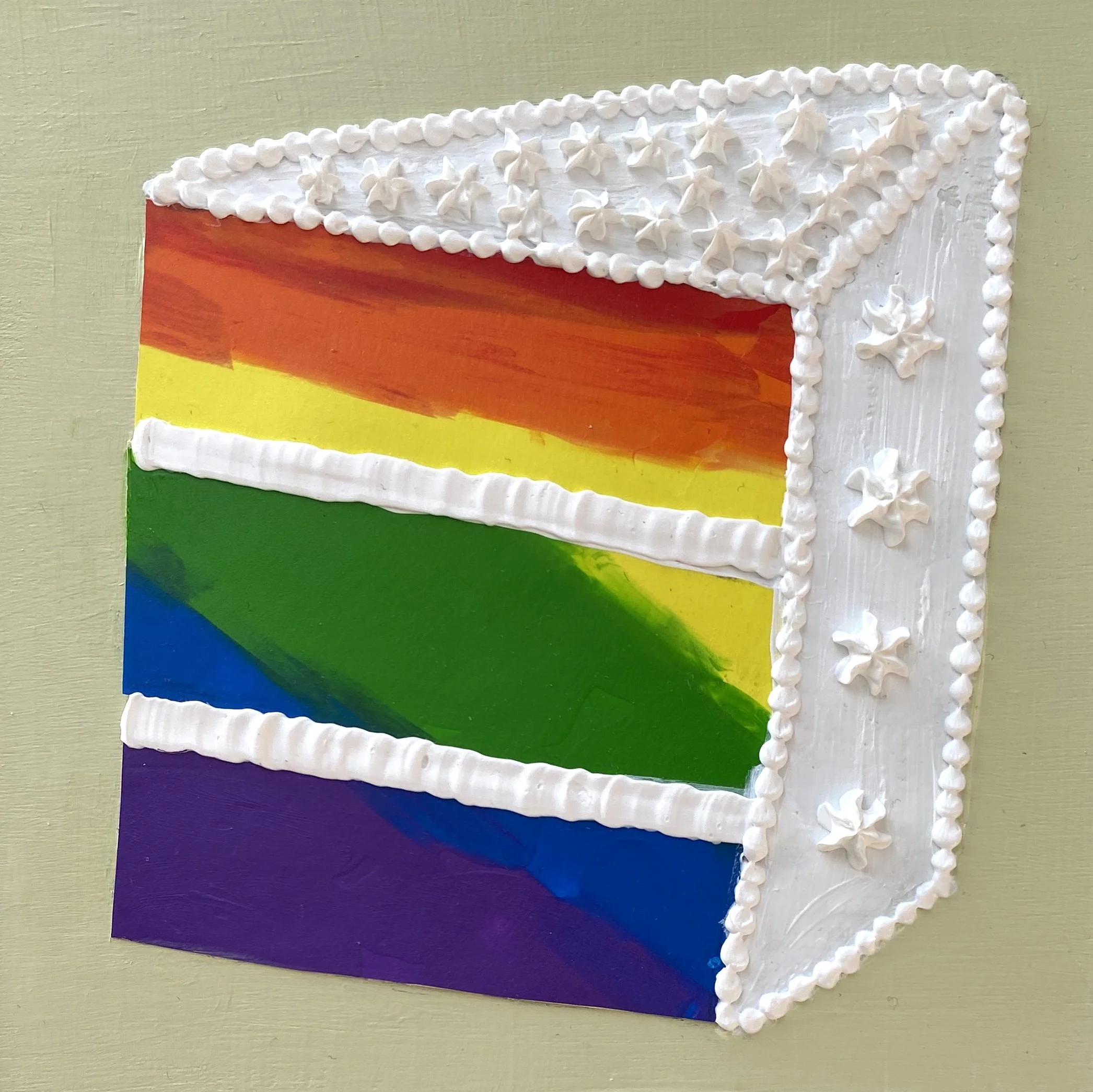 Pride Flag 2 (6"x6" on wood panel) $30