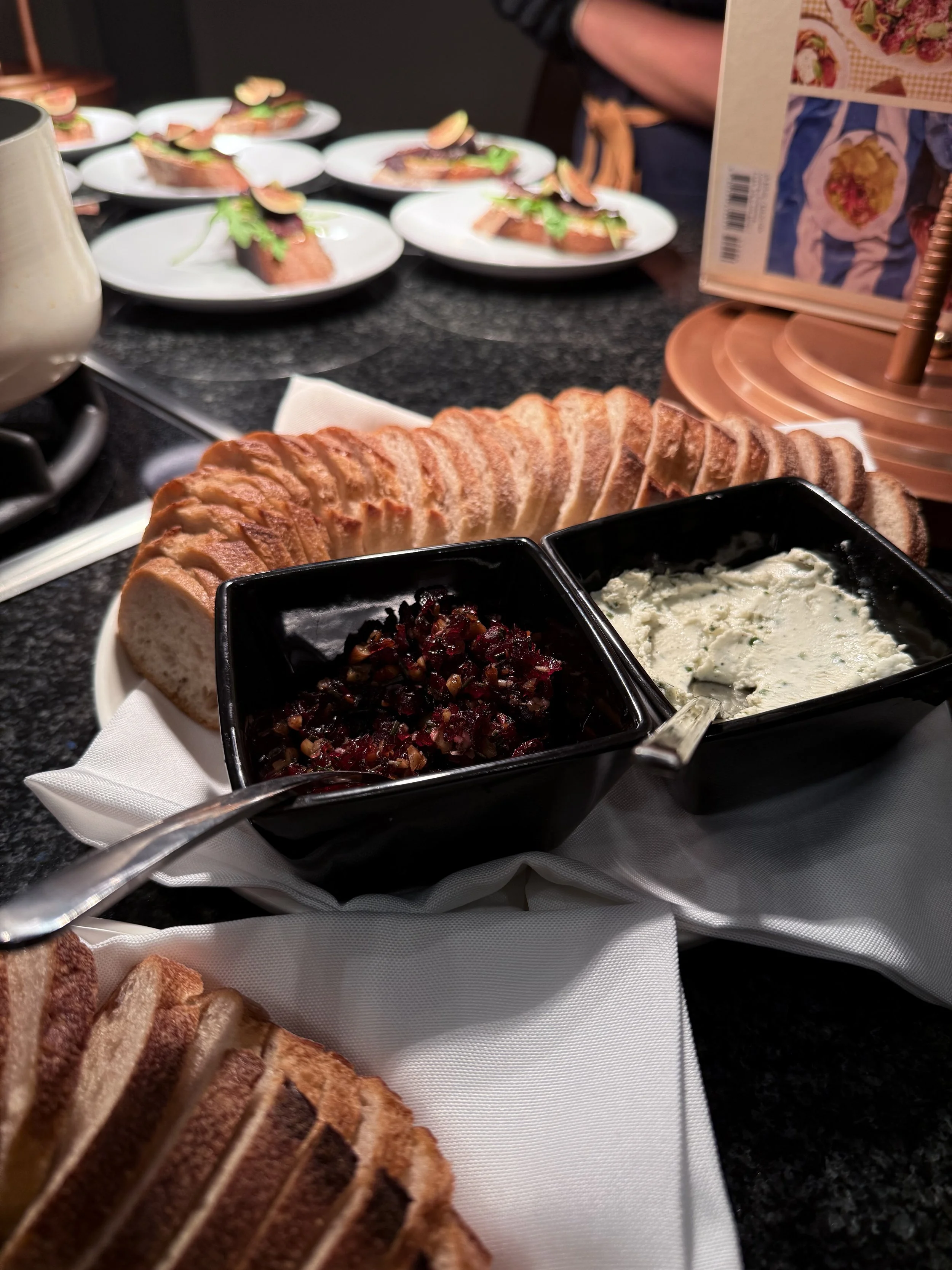 baguette - whipped goat cheese | cranberry walnut tapenade 