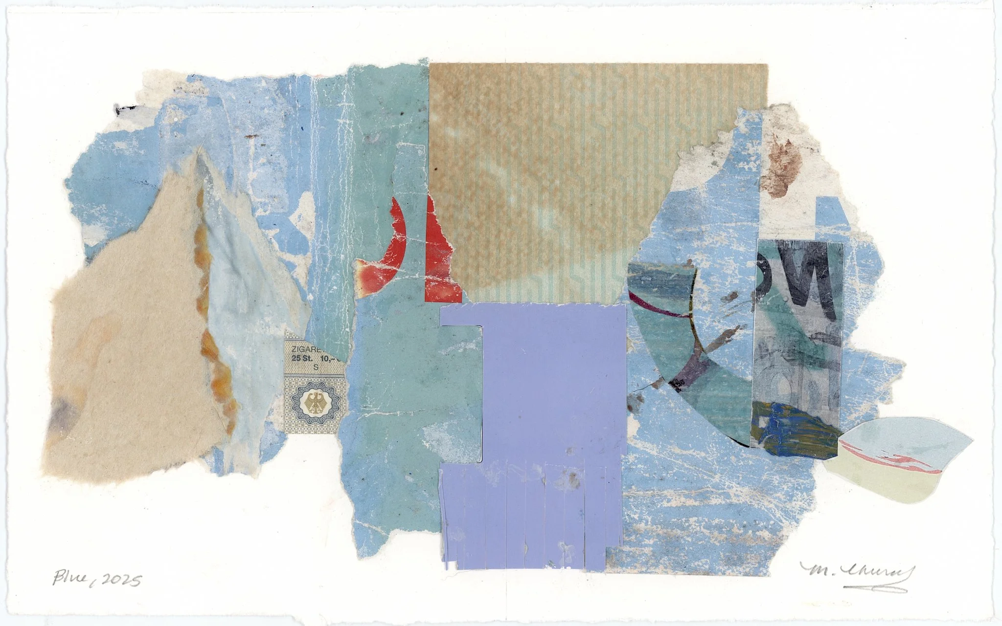 Blue, 2025
Collage on Rives BFK
7 x 11 inches