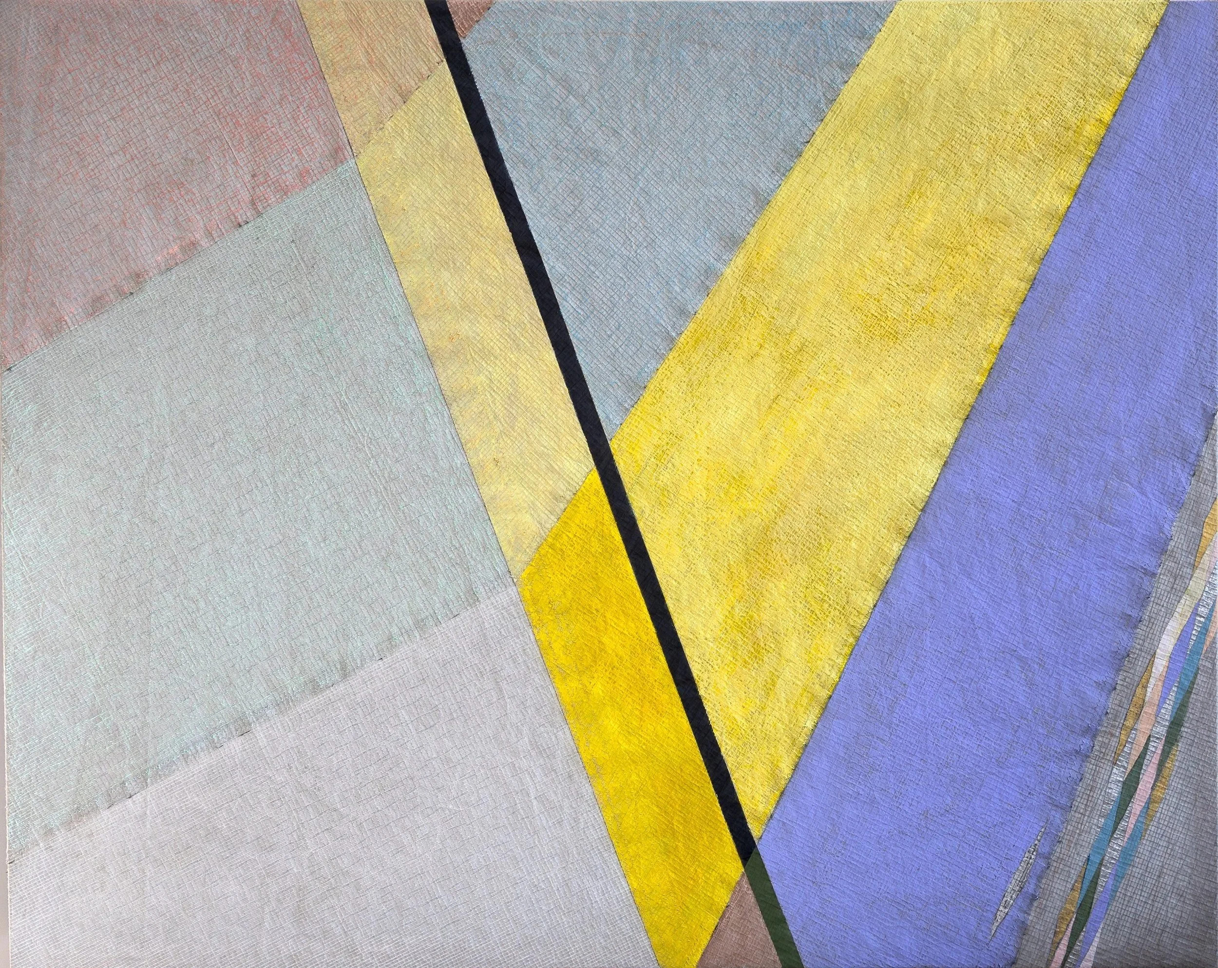 Flying into Copenhagen, 2024
acrylic, pastel, and charcoal on composite sail material
4' x 5'