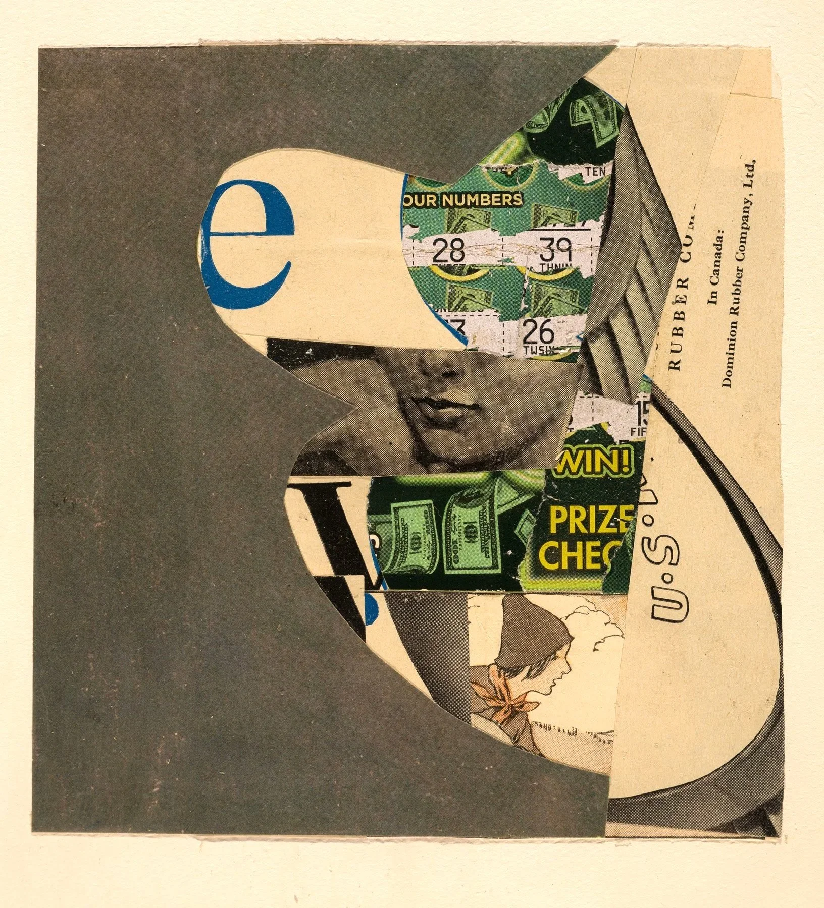 Untitled, 2026, Collage on paper, Image Size: 5.5 x 5.25 inches, Paper size: 12 x 8.75 inches