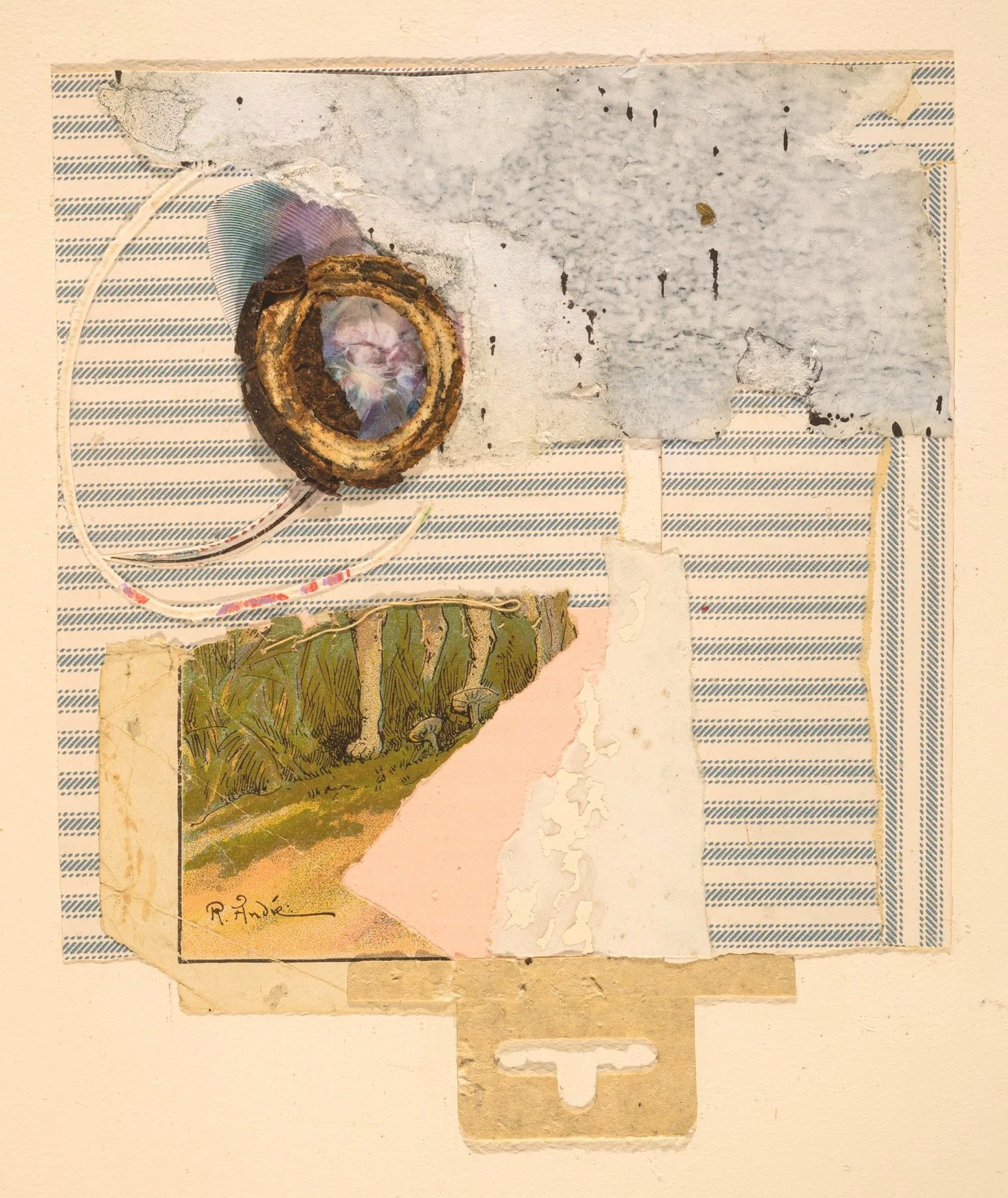 Untitled, 2026, Collage on paper, Image Size: 7.5 x 6.25 inches, Paper size: 16.25 x 10 inches