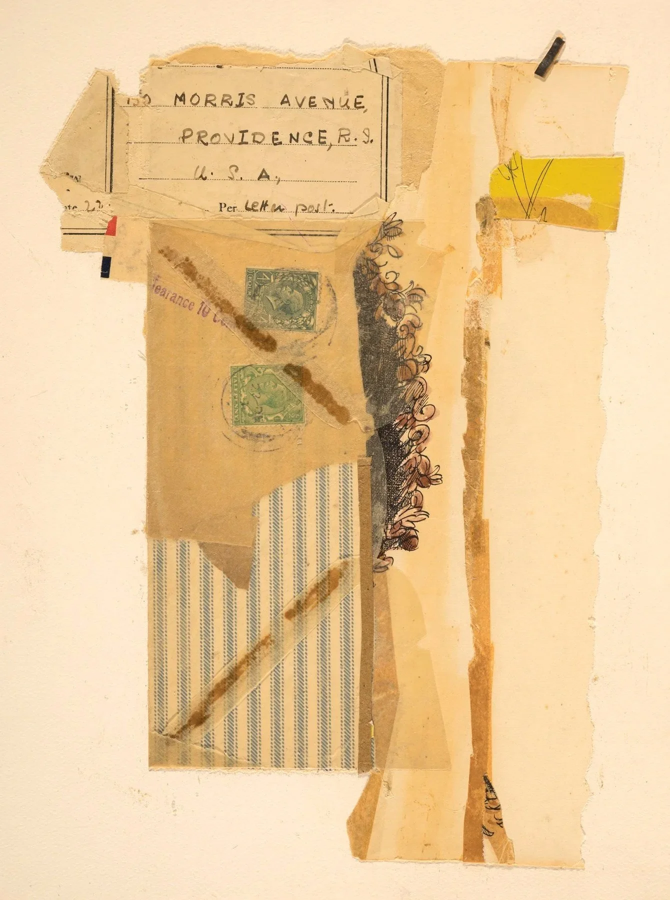 Untitled, 2026, Collage on paper, Image Size: 10.125 x 7.25 inches, Paper size: 11.25 x 9.75 inches