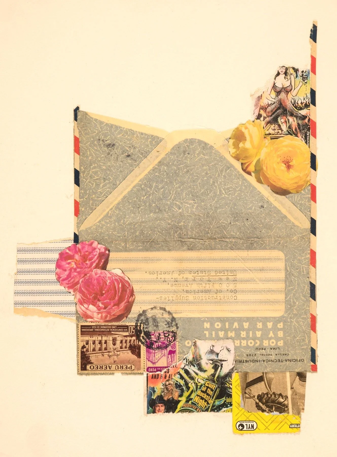 Untitled, 2026, Collage on Rives BFK, Image Size: 11 x 8.125 inches, Paper size: 14.875 x 10.375 inches