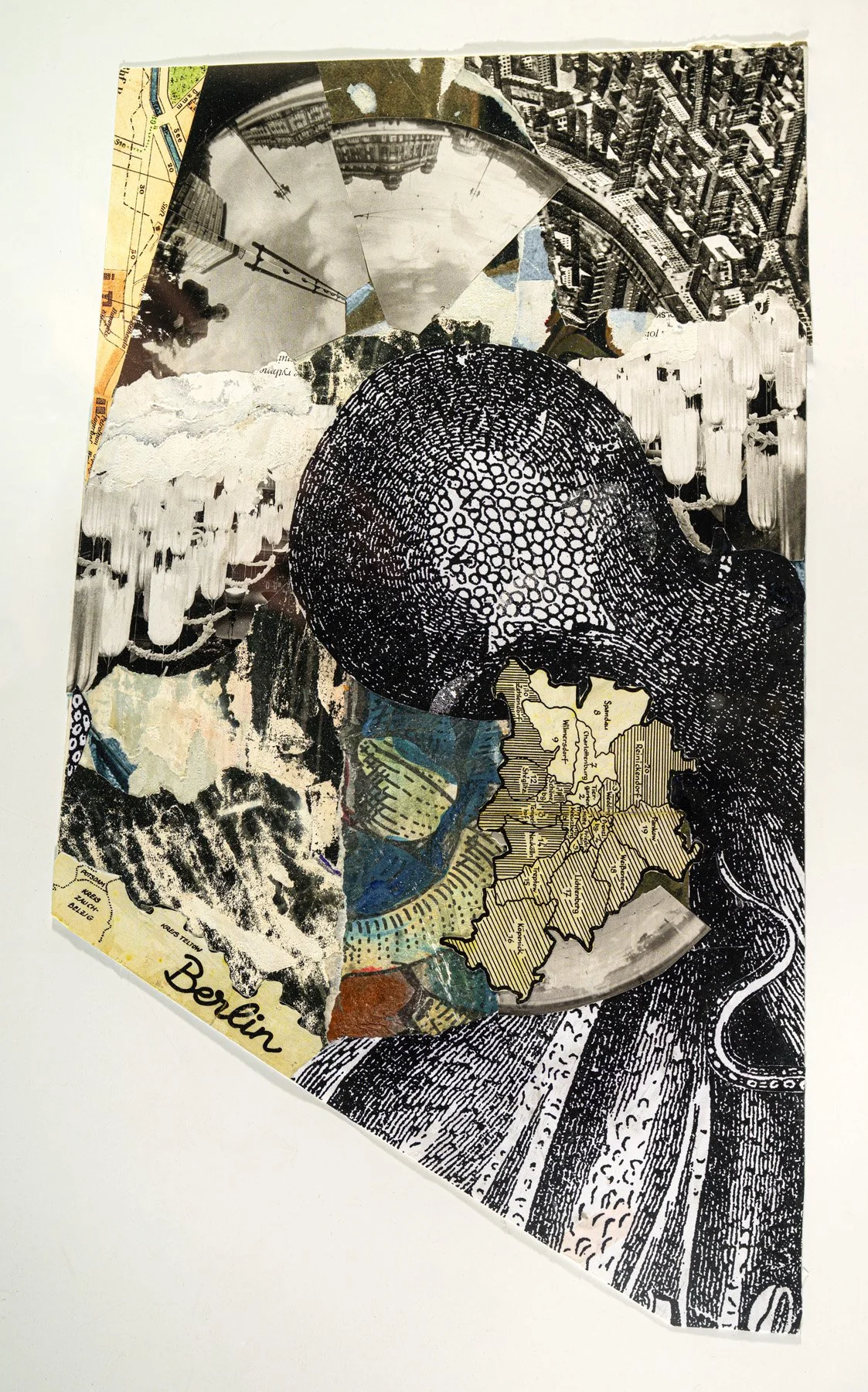 Many Arms, Many Hands, 2026
[Created for Berlinage III Collective Collage]
Collage on Rives BFK
All papers collected in Berlin, 2024
17 x 10 inches
