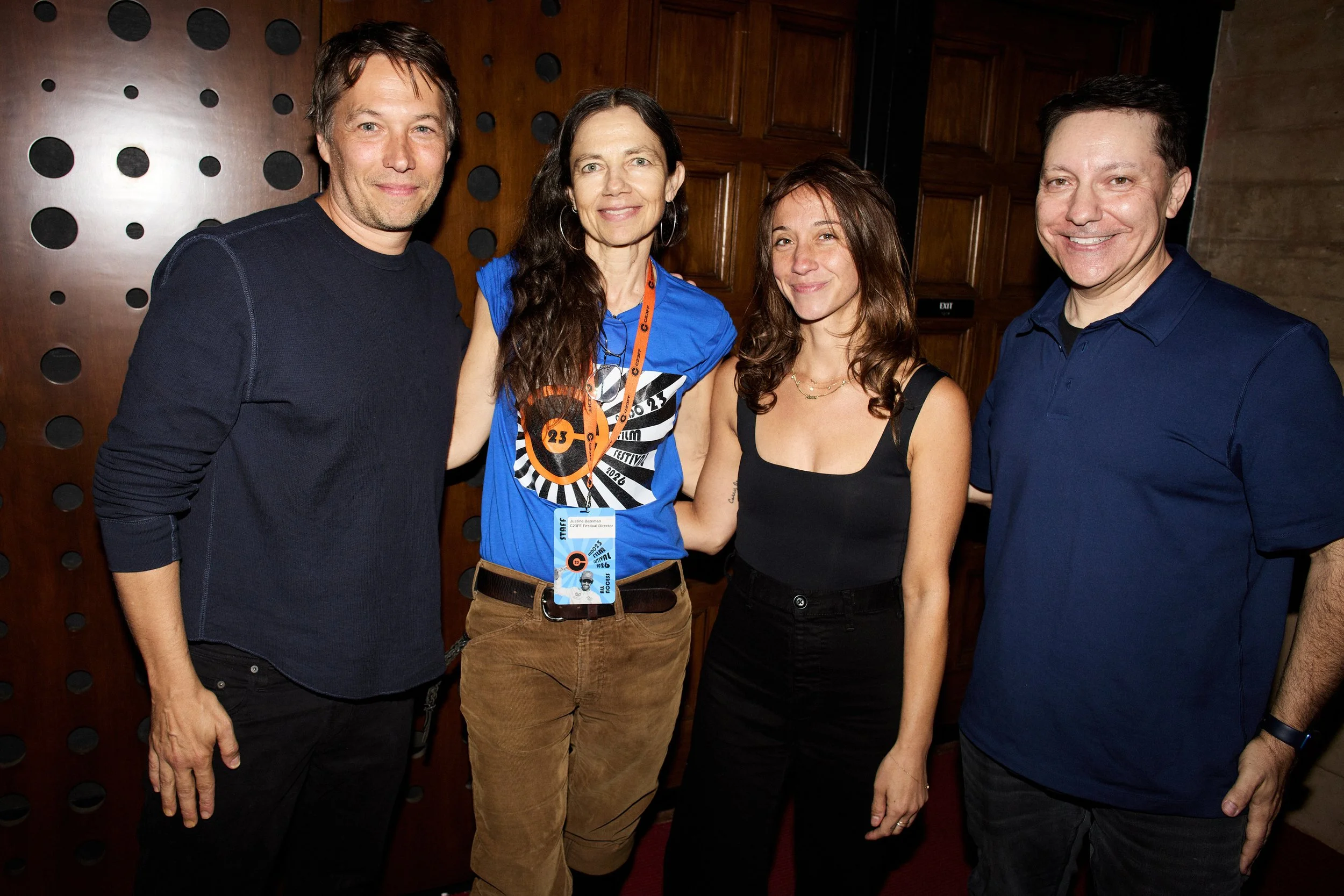 Filmmaker Sean Baker, C23FF Founder Justine Bateman, actress Stella Maeve, and writer Chris Bergoch. (Photo by Steven Meiers Dominguez)