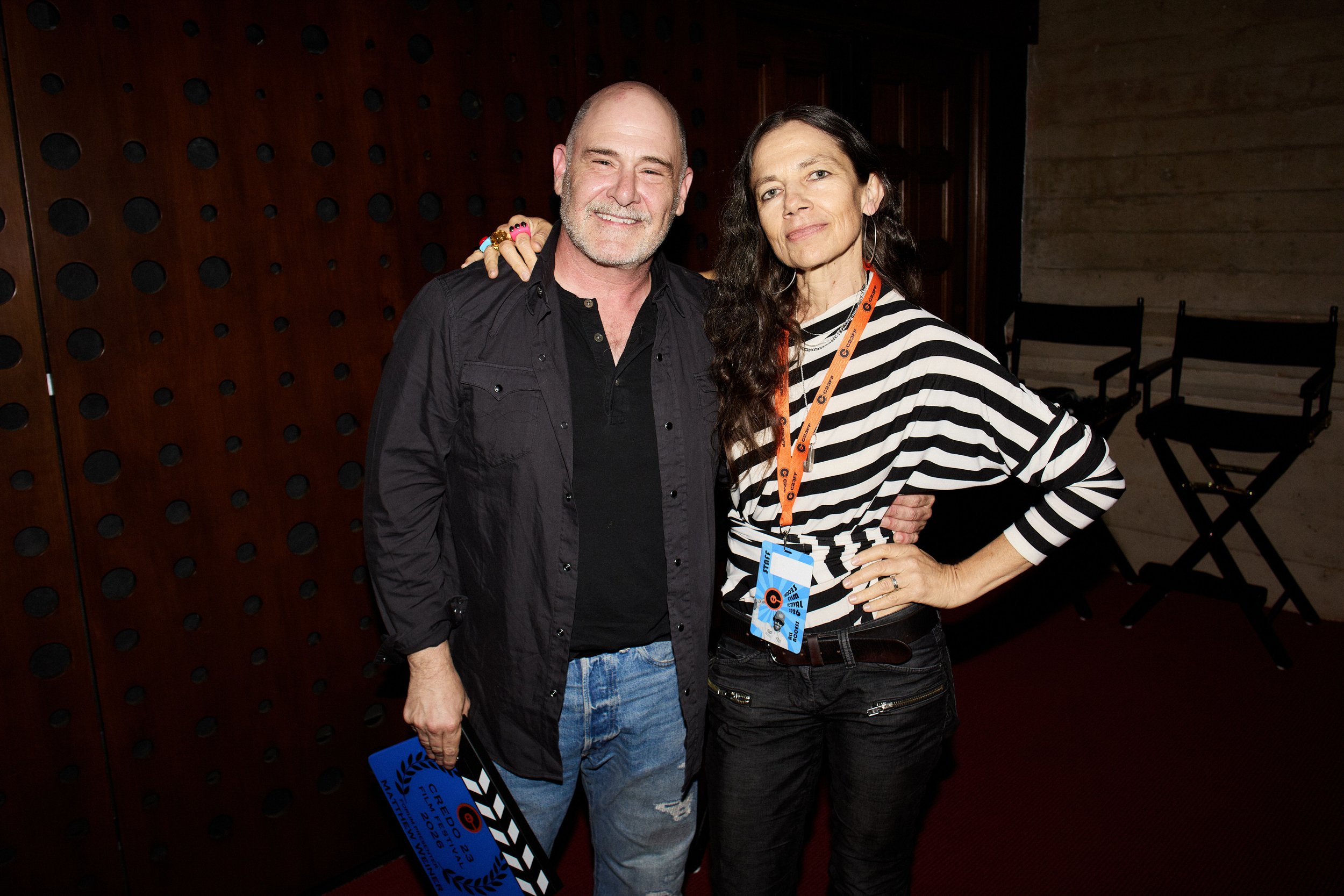 C23FF Founder Justine Bateman with writer, director, and showrunner Matthew Weiner. (Photo by Steven Meiers Dominguez)