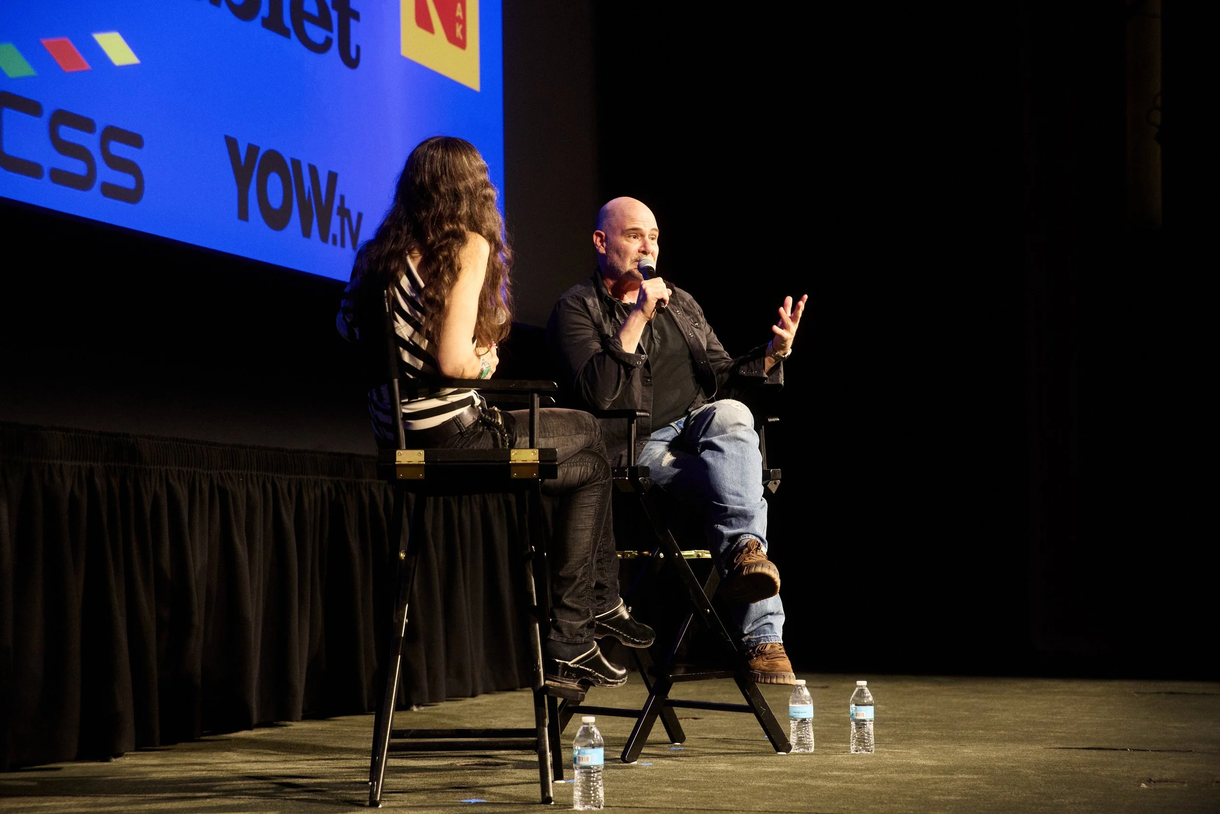 C23FF Founder Justine Bateman with writer, director, and showrunner Matthew Weiner. (Photo by Steven Meiers Dominguez)