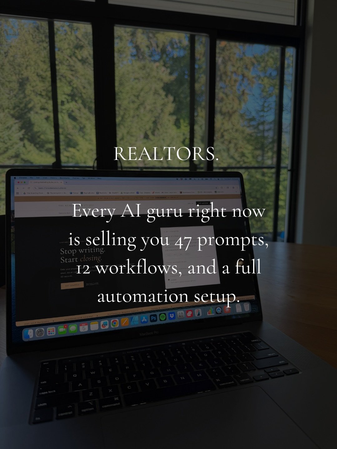 Every realtor on Instagram right now is talking about Claude, ChatGPT, AI workflows, prompt libraries, automation setups...

And honestly? I get it. AI is genuinely useful for your business. 

But here&rsquo;s what nobody is saying: you shouldn&rsquo