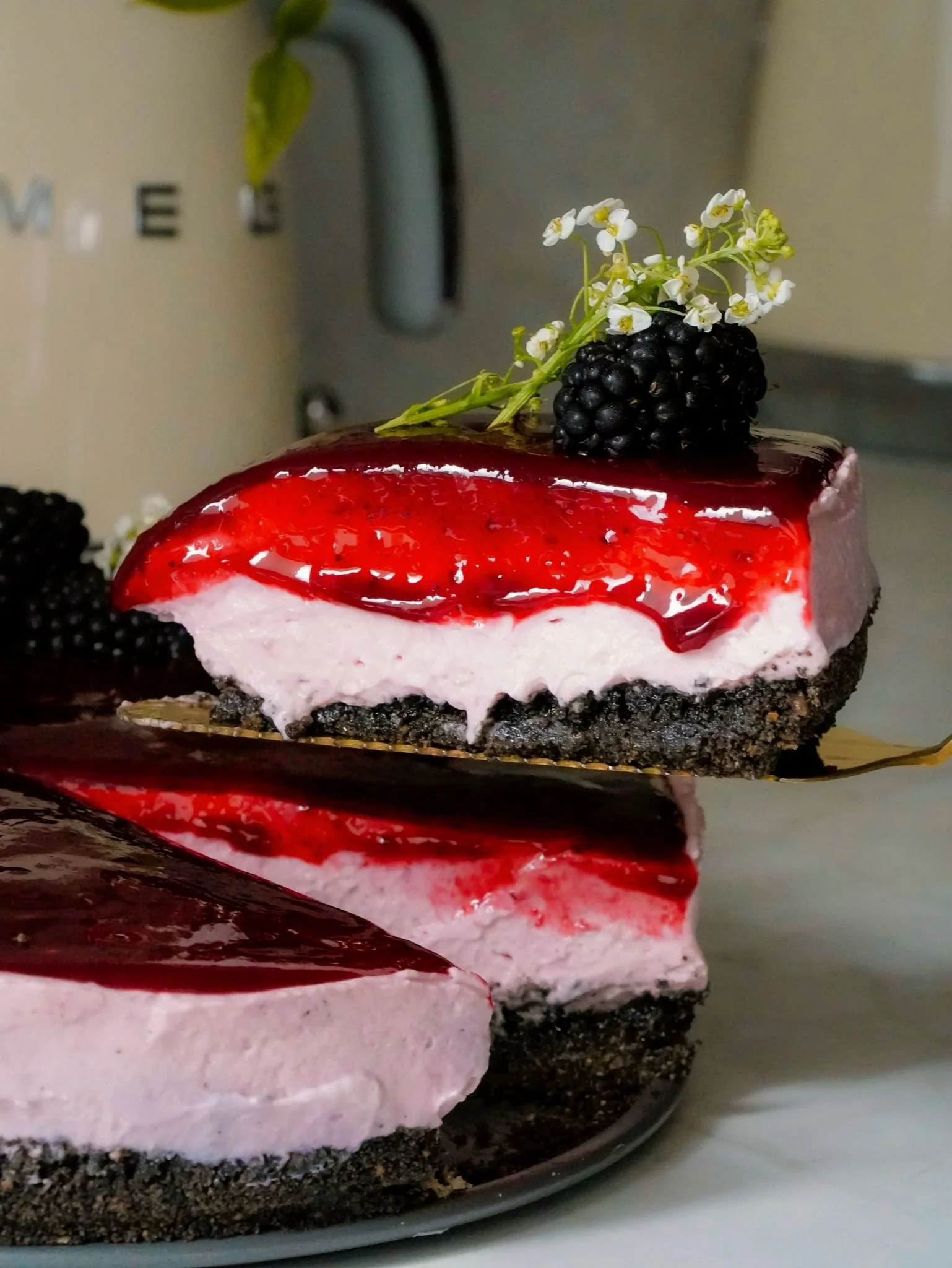 No Bake Blackberry Cheesecake