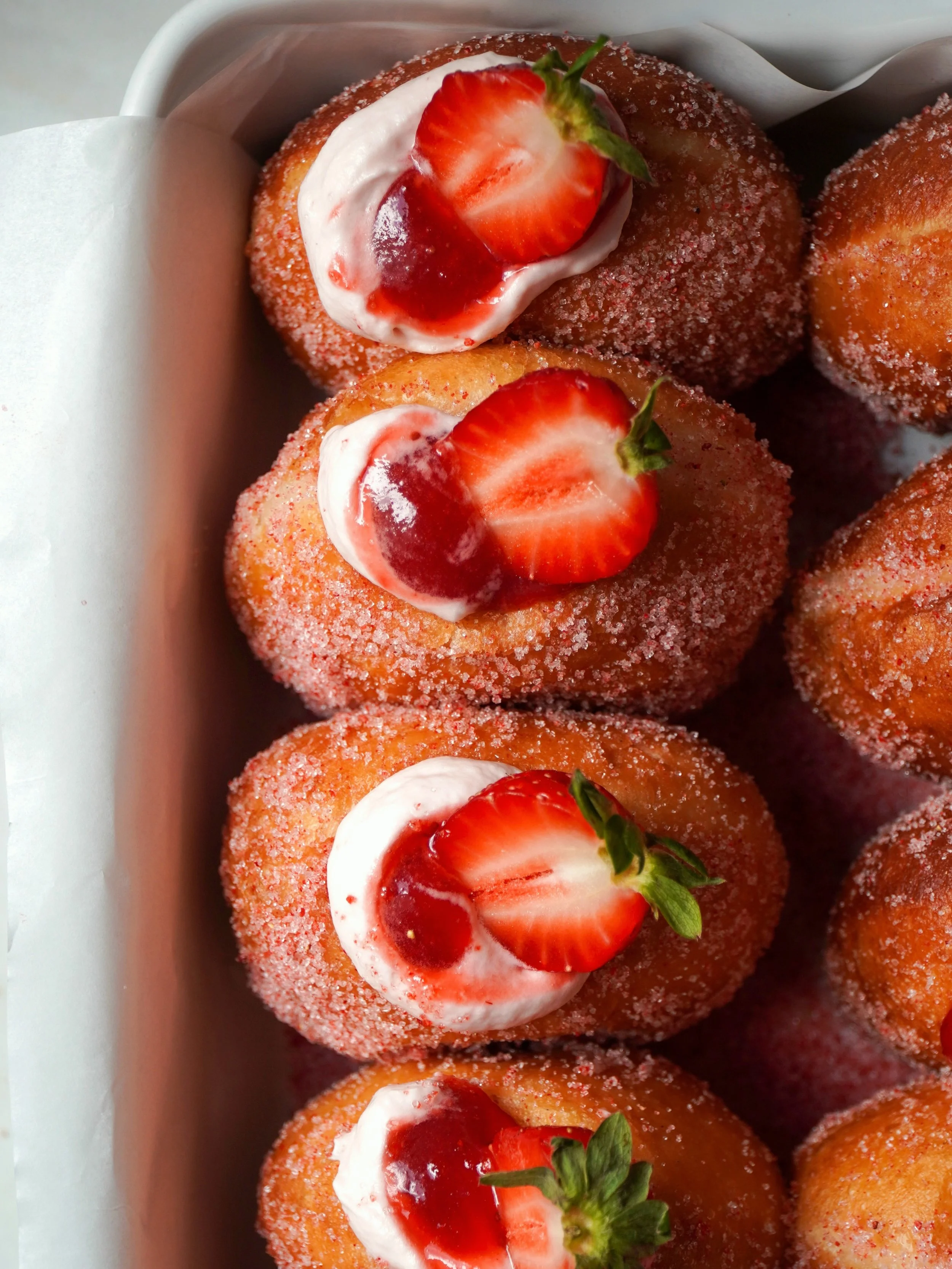 Strawberry Cream filled Donuts